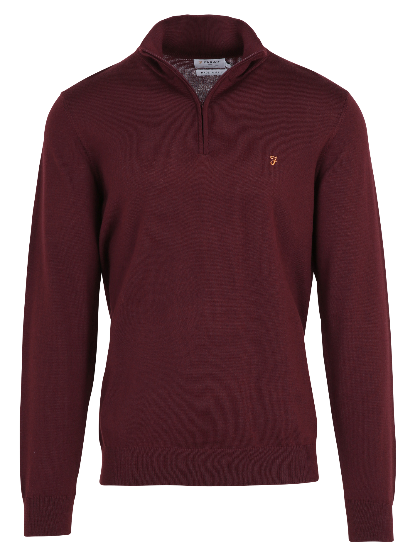 Pull col camionneur en laine regular fit FARAH Rouge