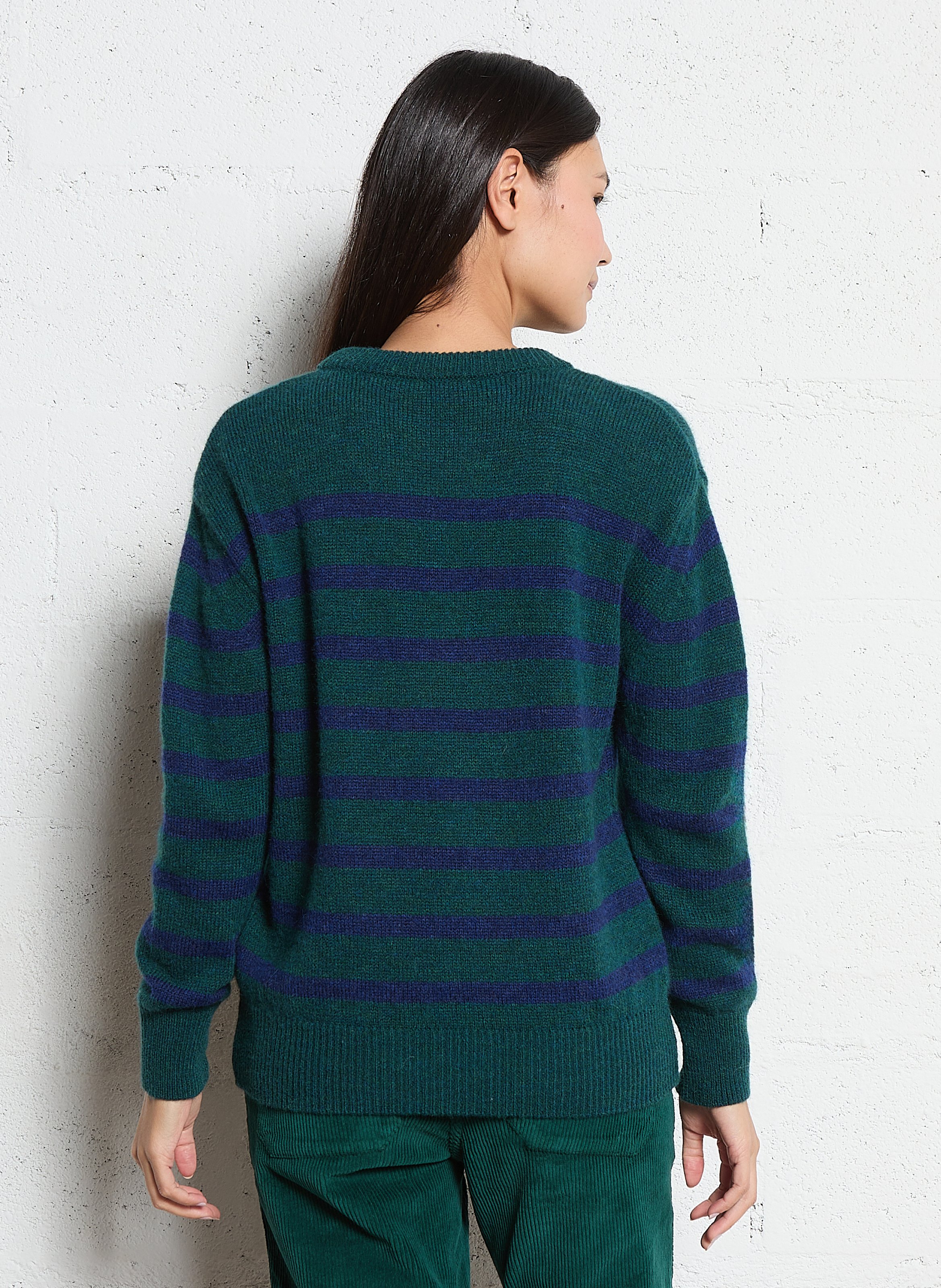 Pull droit col rond en laine mélangée ARMOR LUX Vert