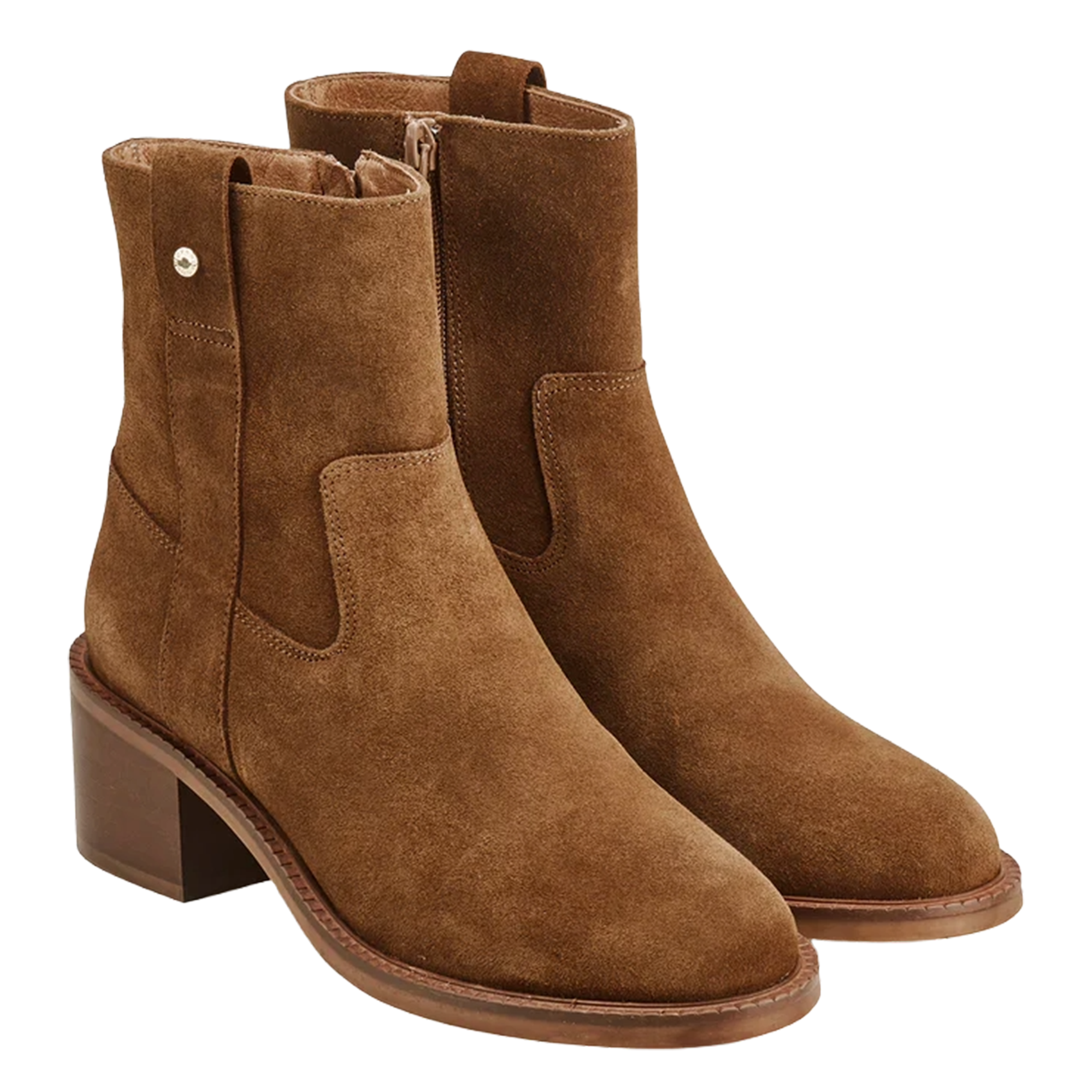 Enkellaarzen van veloursleer COSMOPARIS Bruin