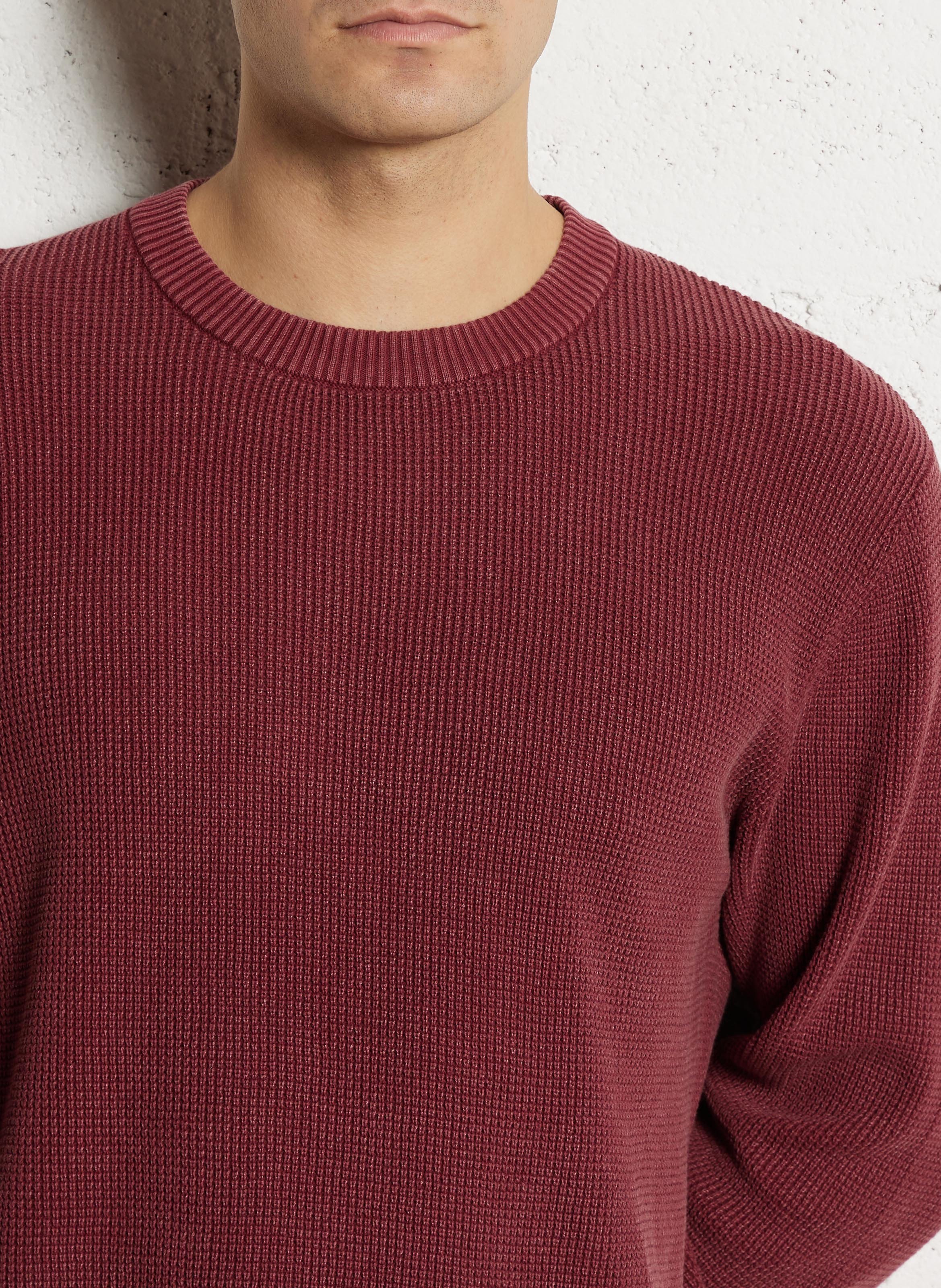 Pull droit col rond en coton PEPE JEANS Rouge