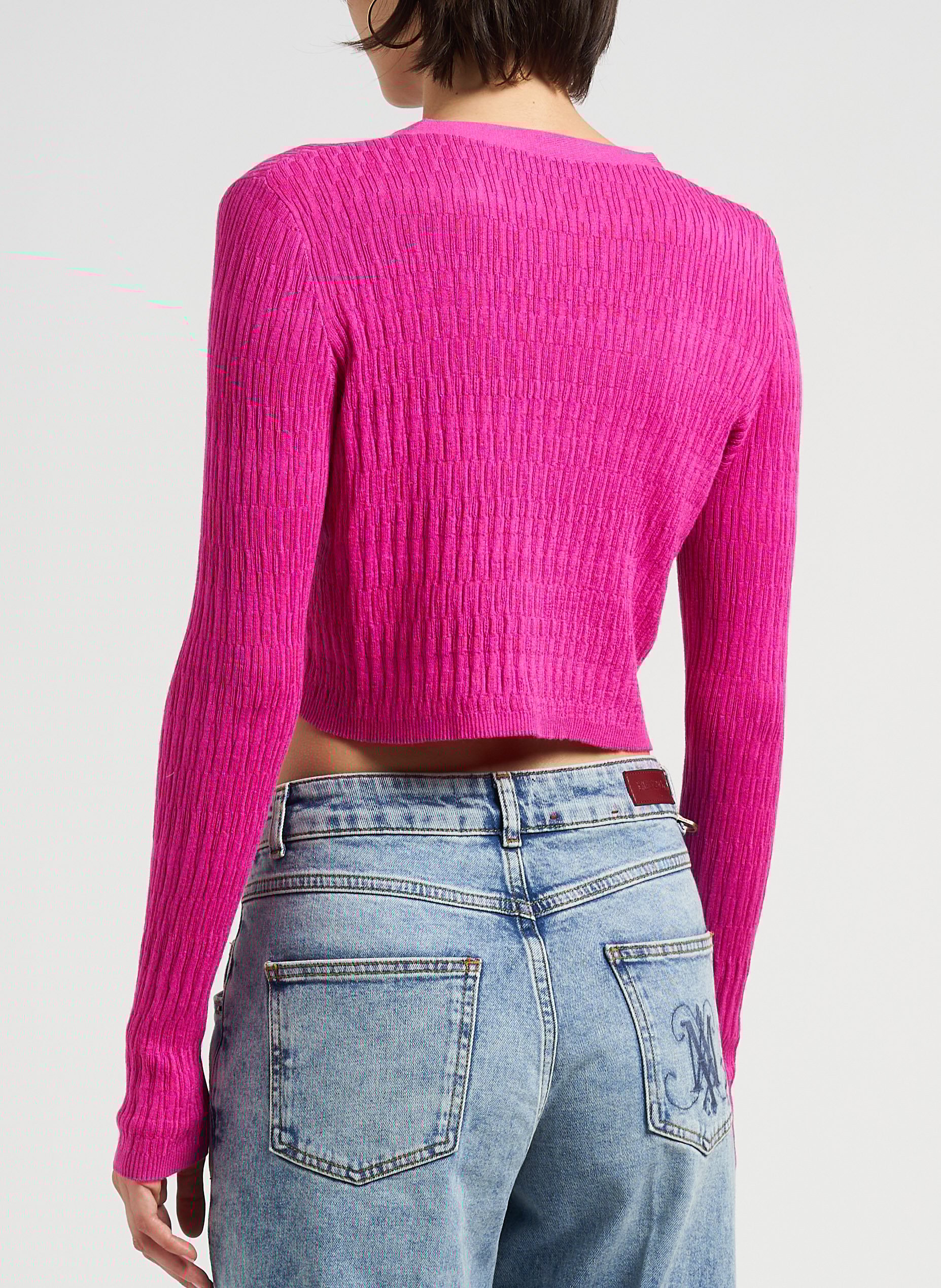 Kurzer Cardigan aus Baumwoll-Mix MAX&Co. Rosa