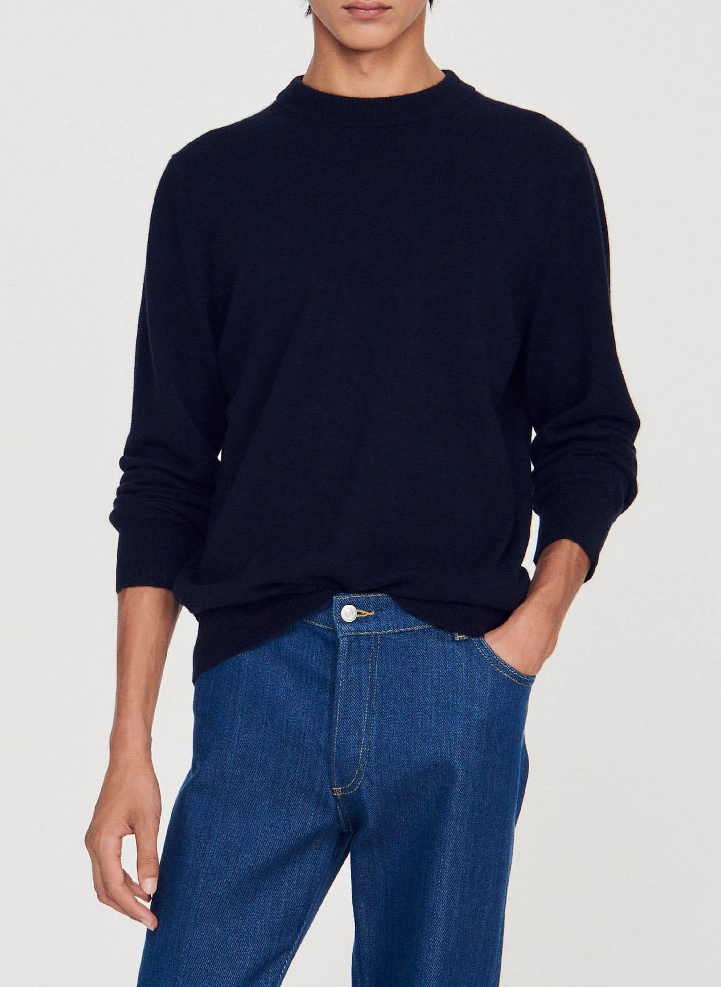 Regular-fit round-neck cashmere sweater SANDRO