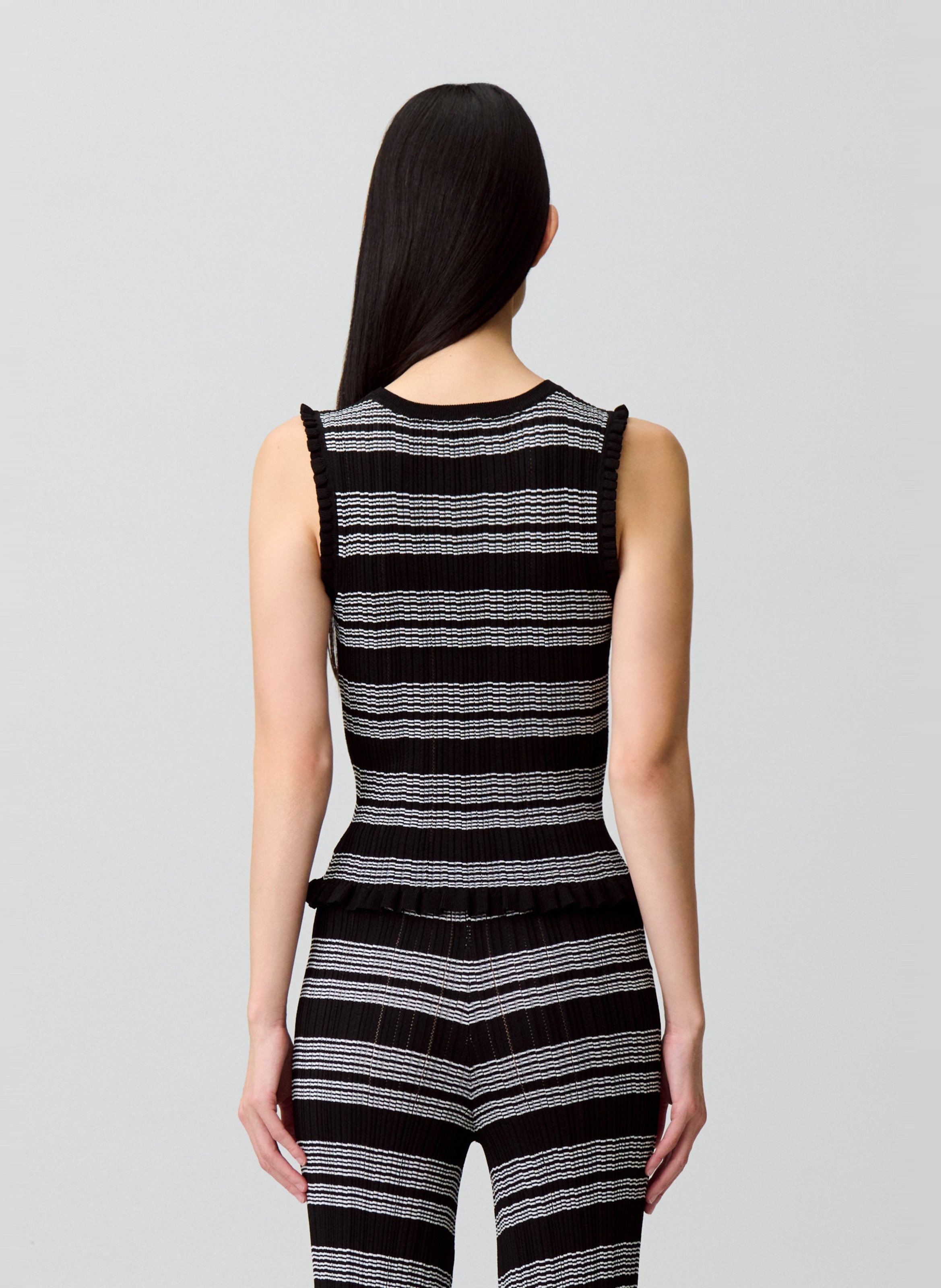 Top col rond à rayures CLAUDIE PIERLOT Multicolore