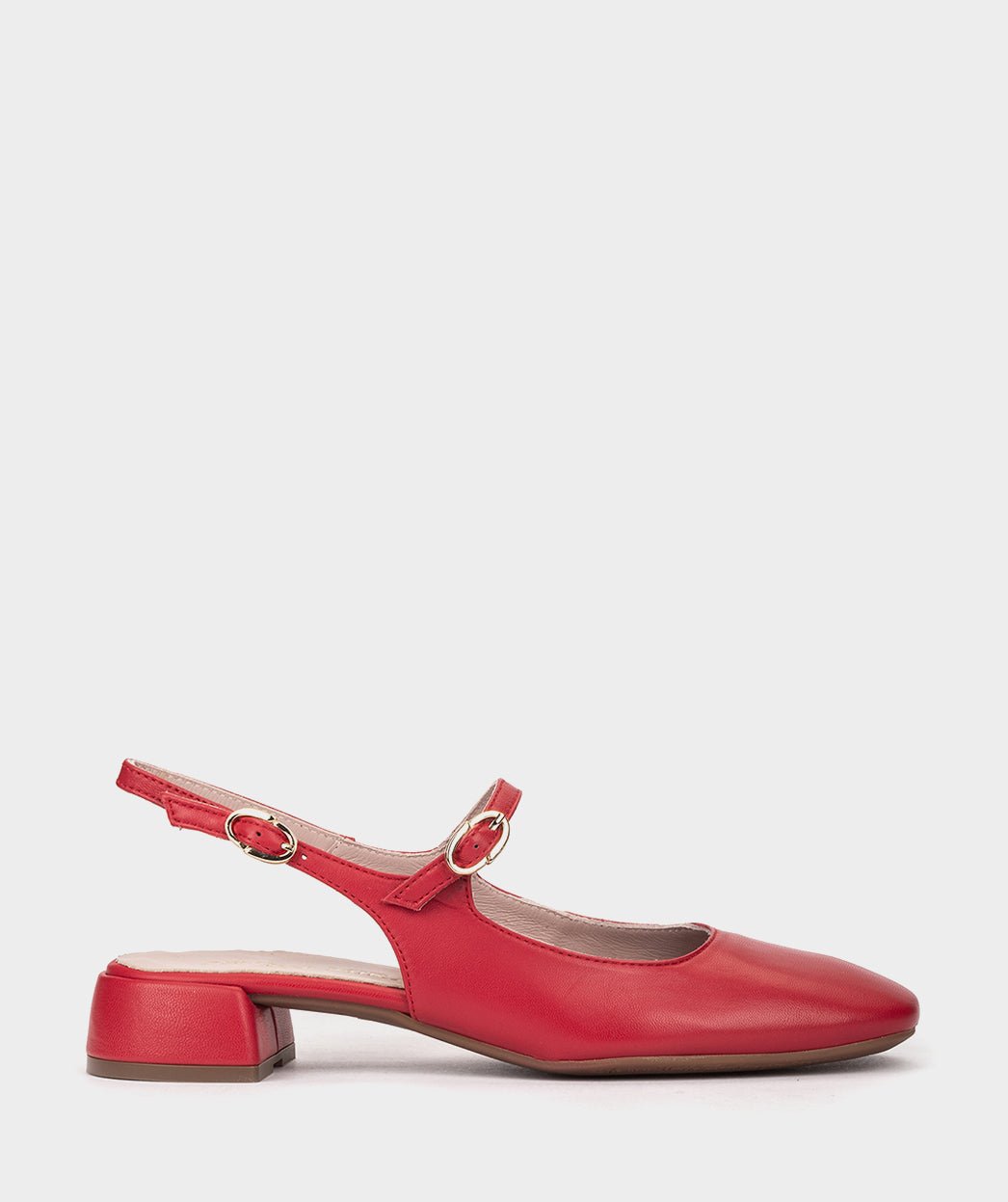 <p>High-heeled red leather shoes, with an open back.</p> PEDRO MIRALLES Red