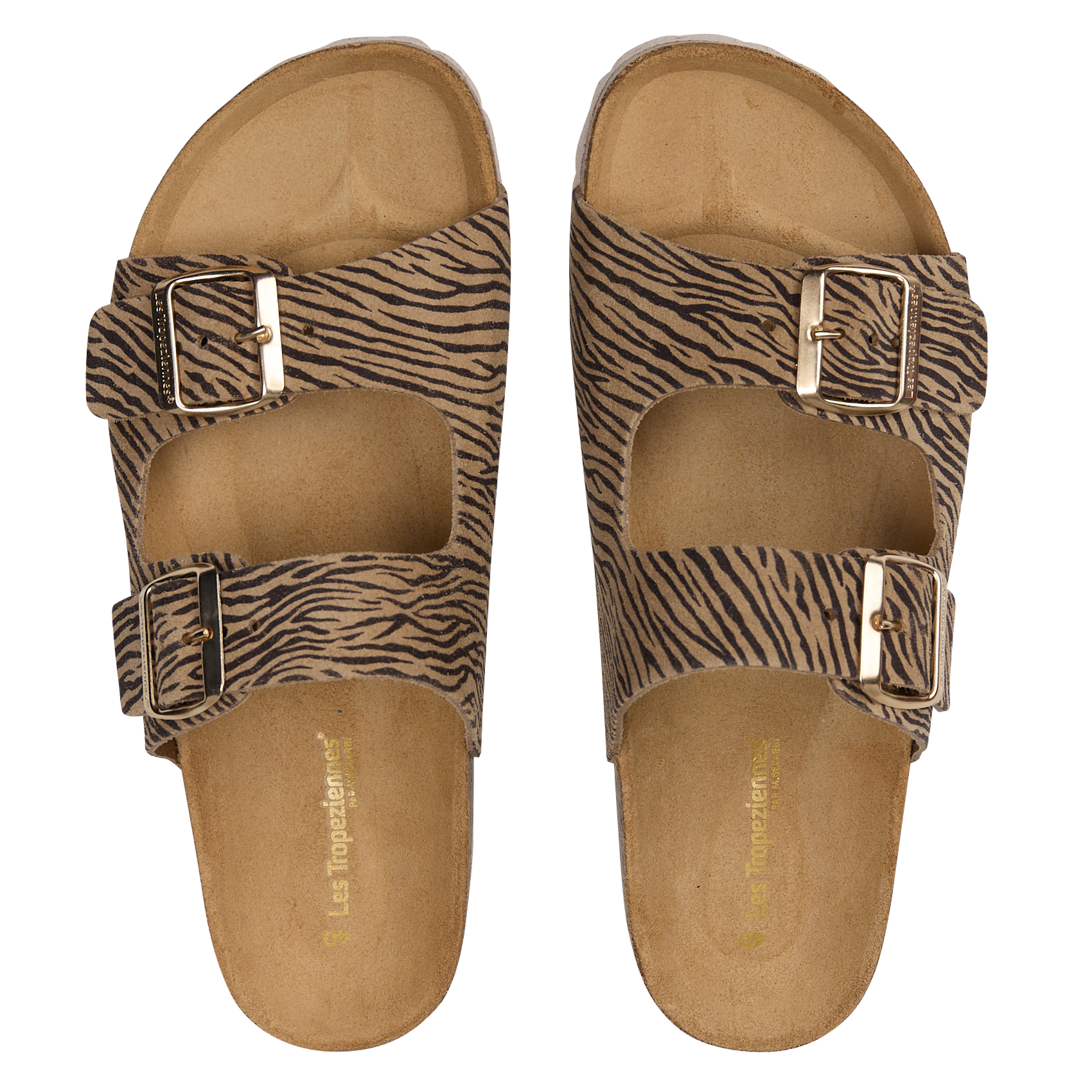 Flat strappy leather sandals LES TROPEZIENNES PAR M.BELARBI Multicolored