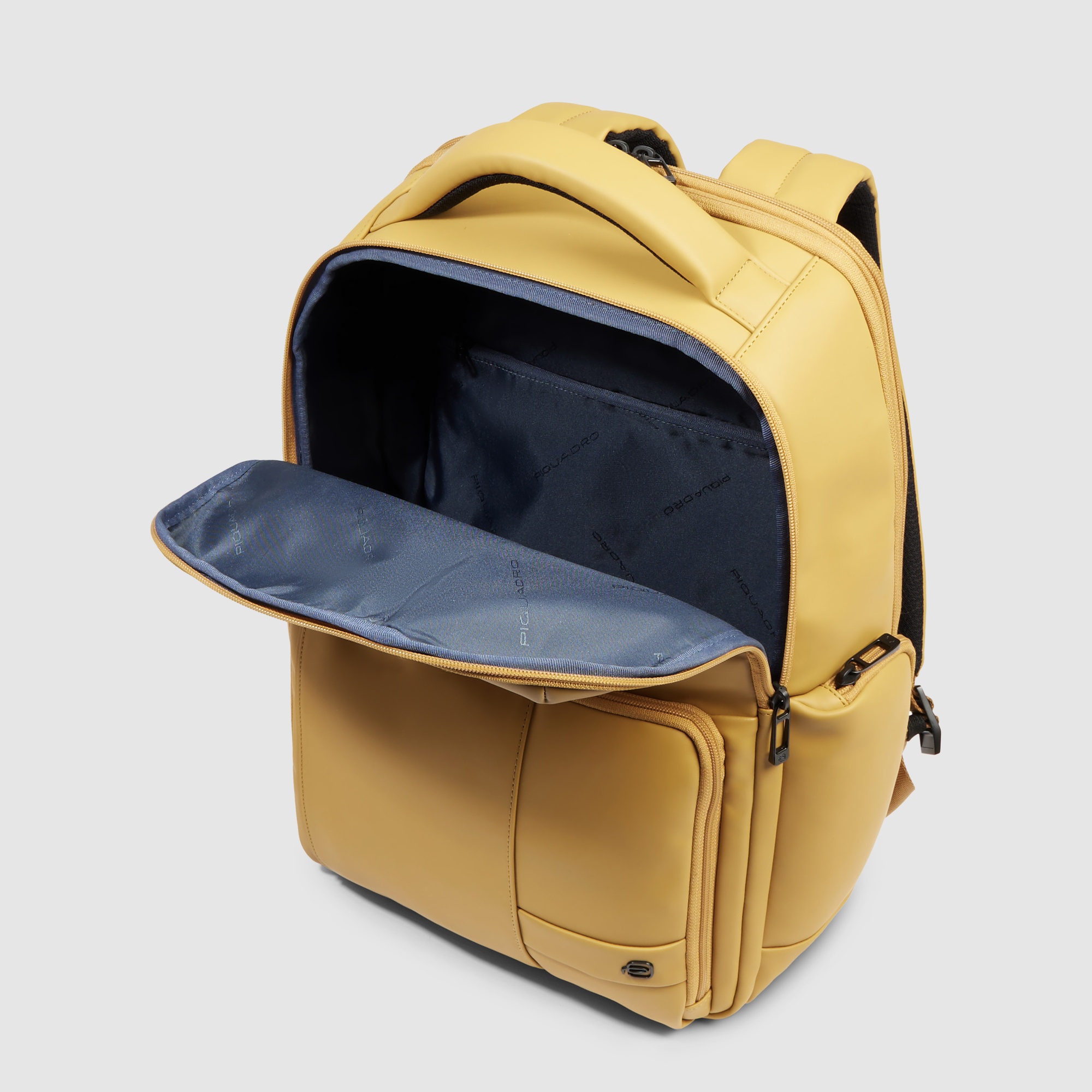 Water-repellent backpack with fast-check opening PIQUADRO Yellow