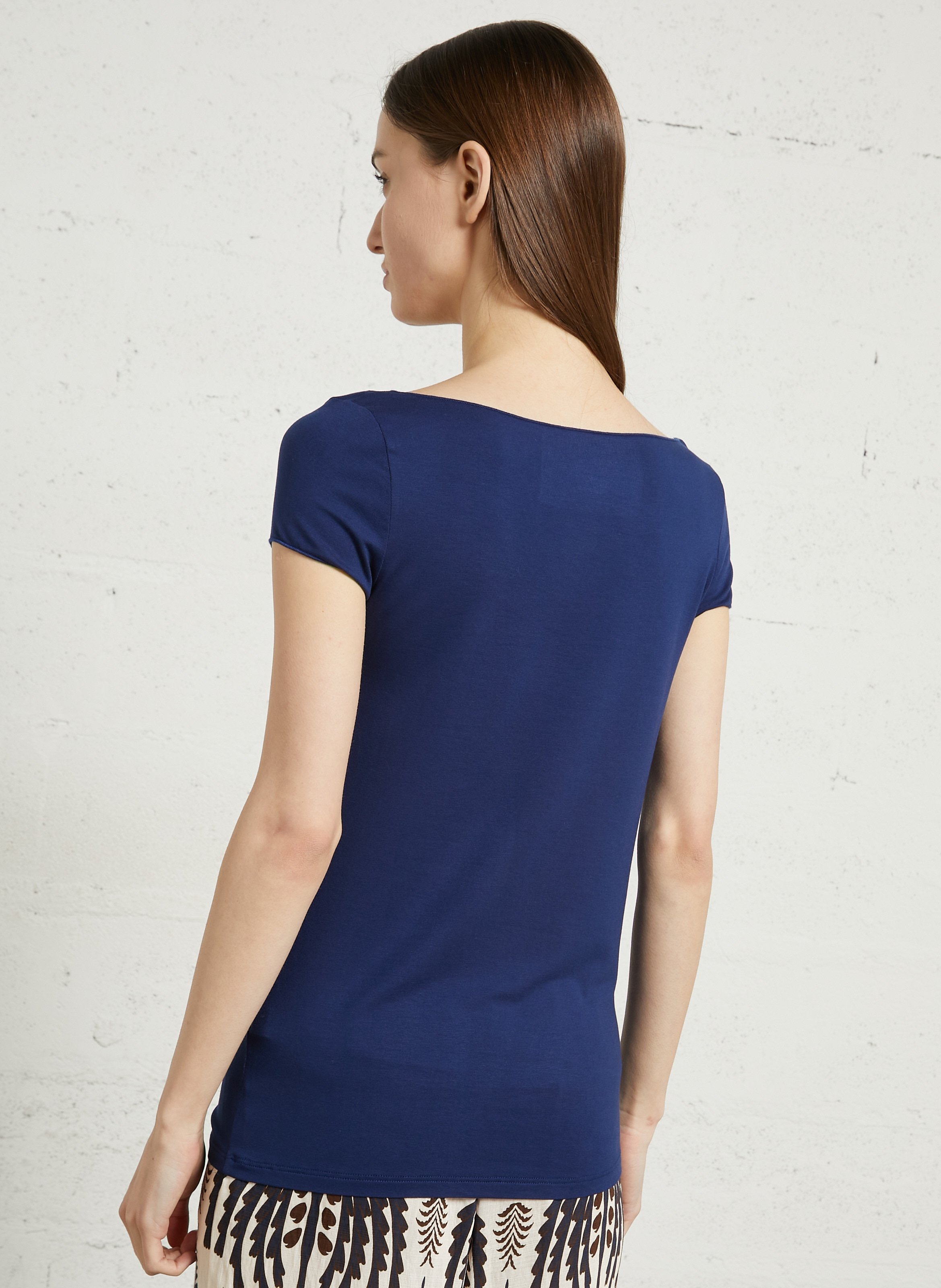 T-shirt met rechte pasvorm en gemêleerde korte mouwen MAJESTIC FILATURES Blauw