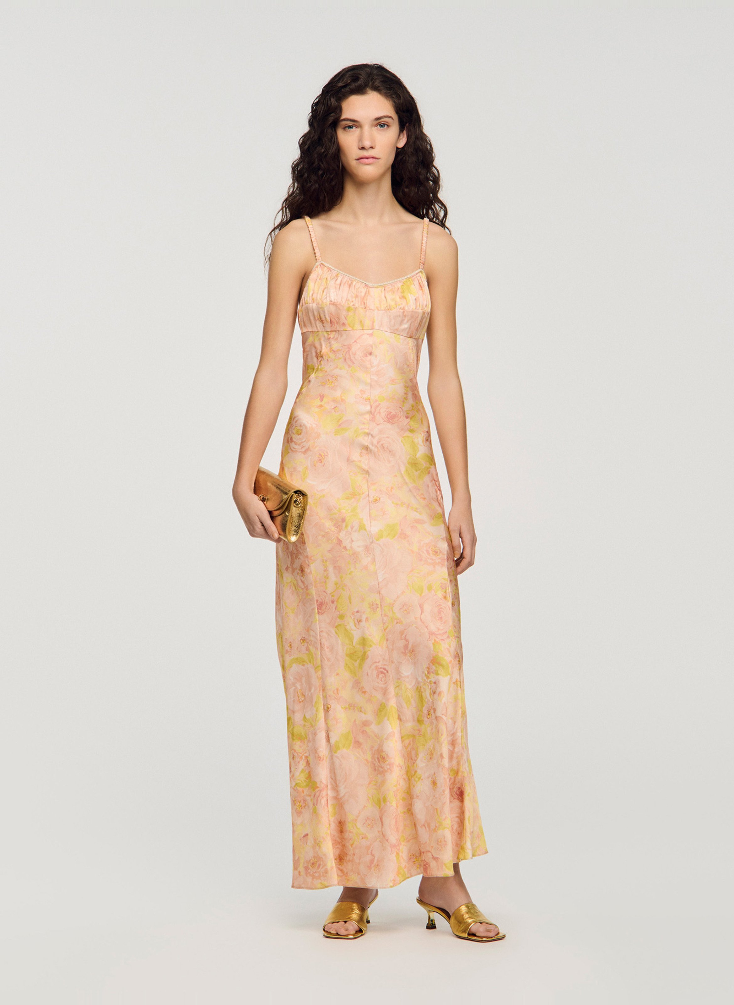 Robe longue imprimé  SANDRO Rose