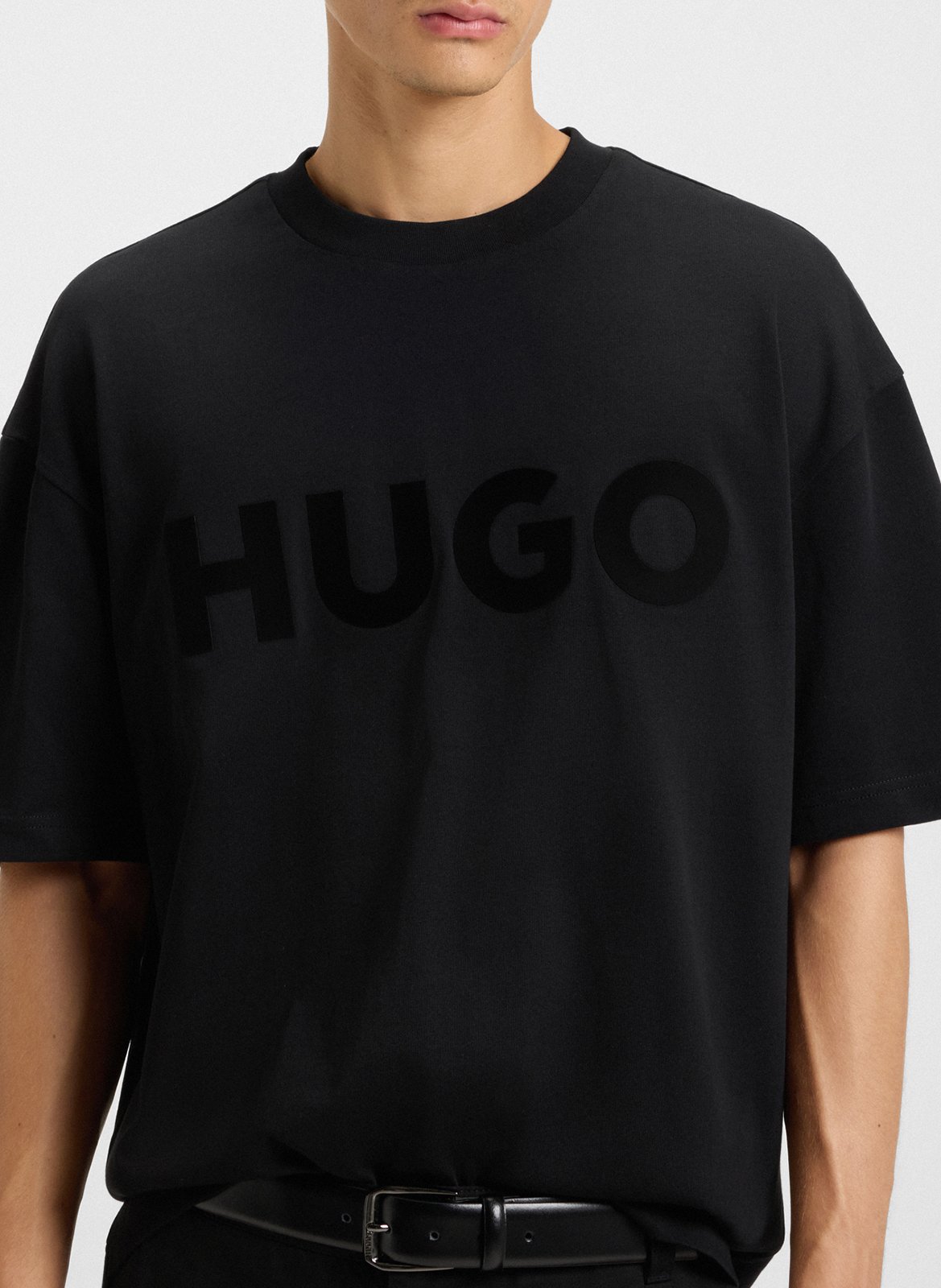 Oversized round-neck cotton T-shirt BOSS Black