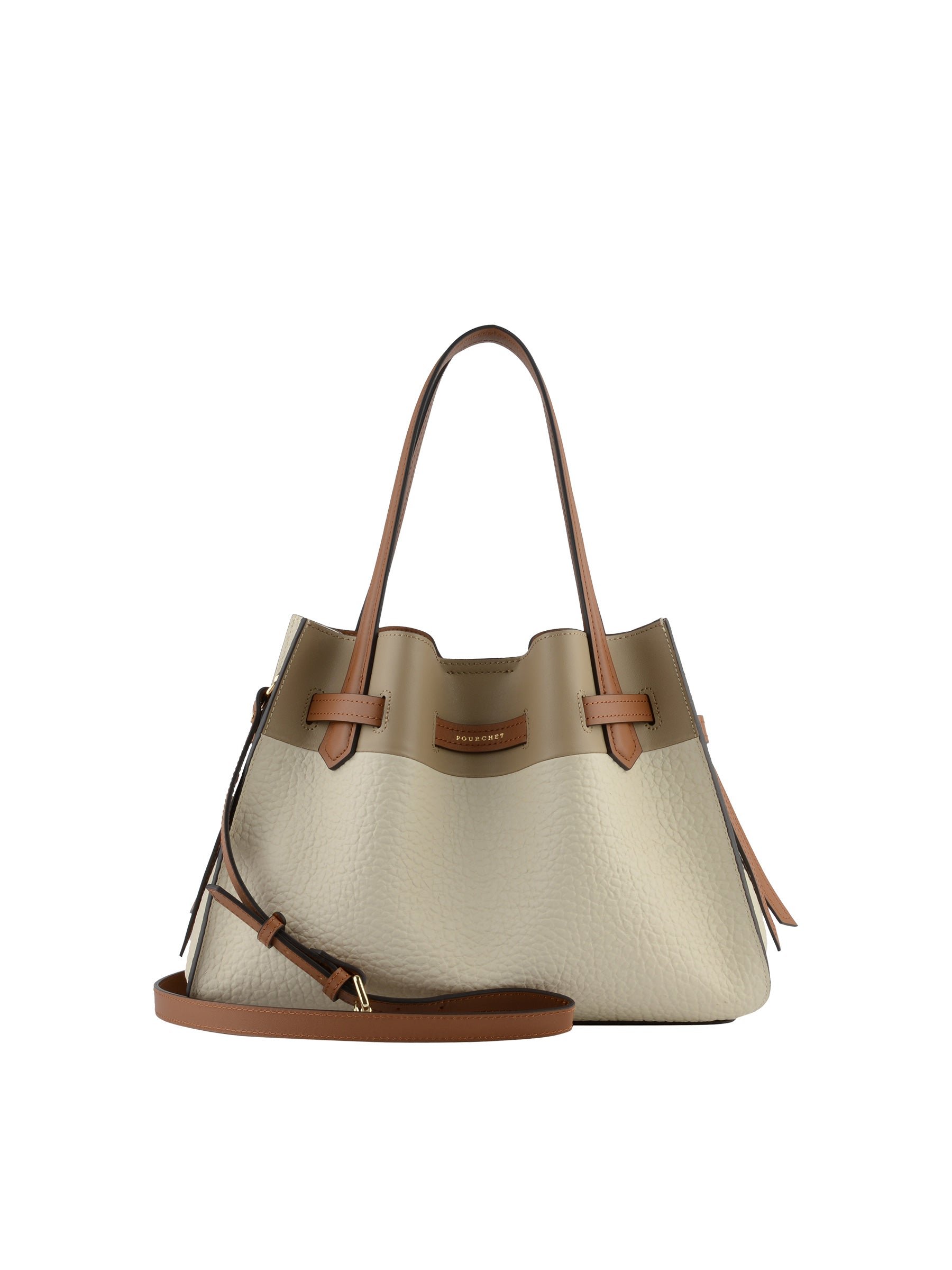 Calfskin leather handbag POURCHET Multicolored