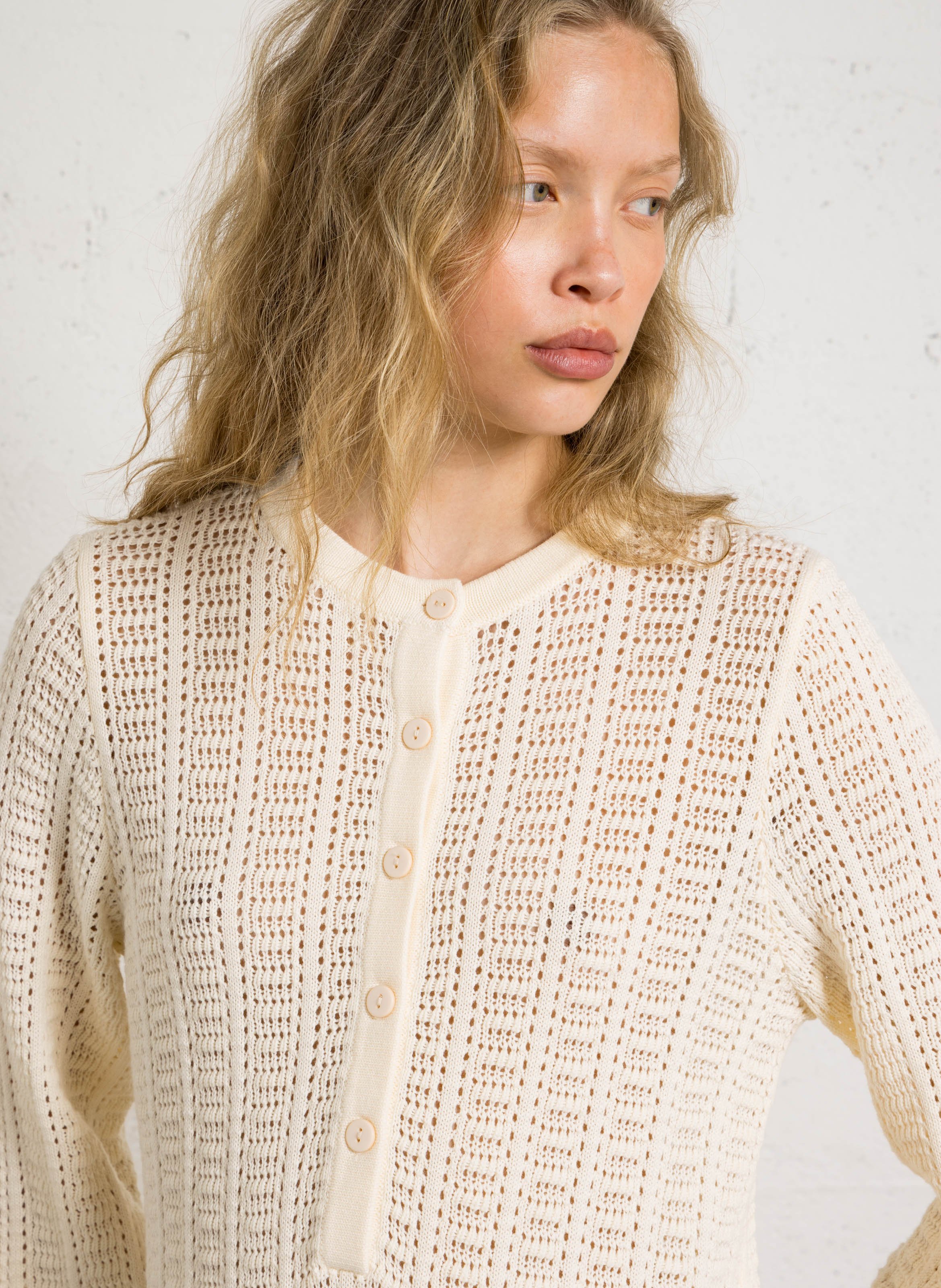 Gebreide ajourjurk PETITE MENDIGOTE Beige