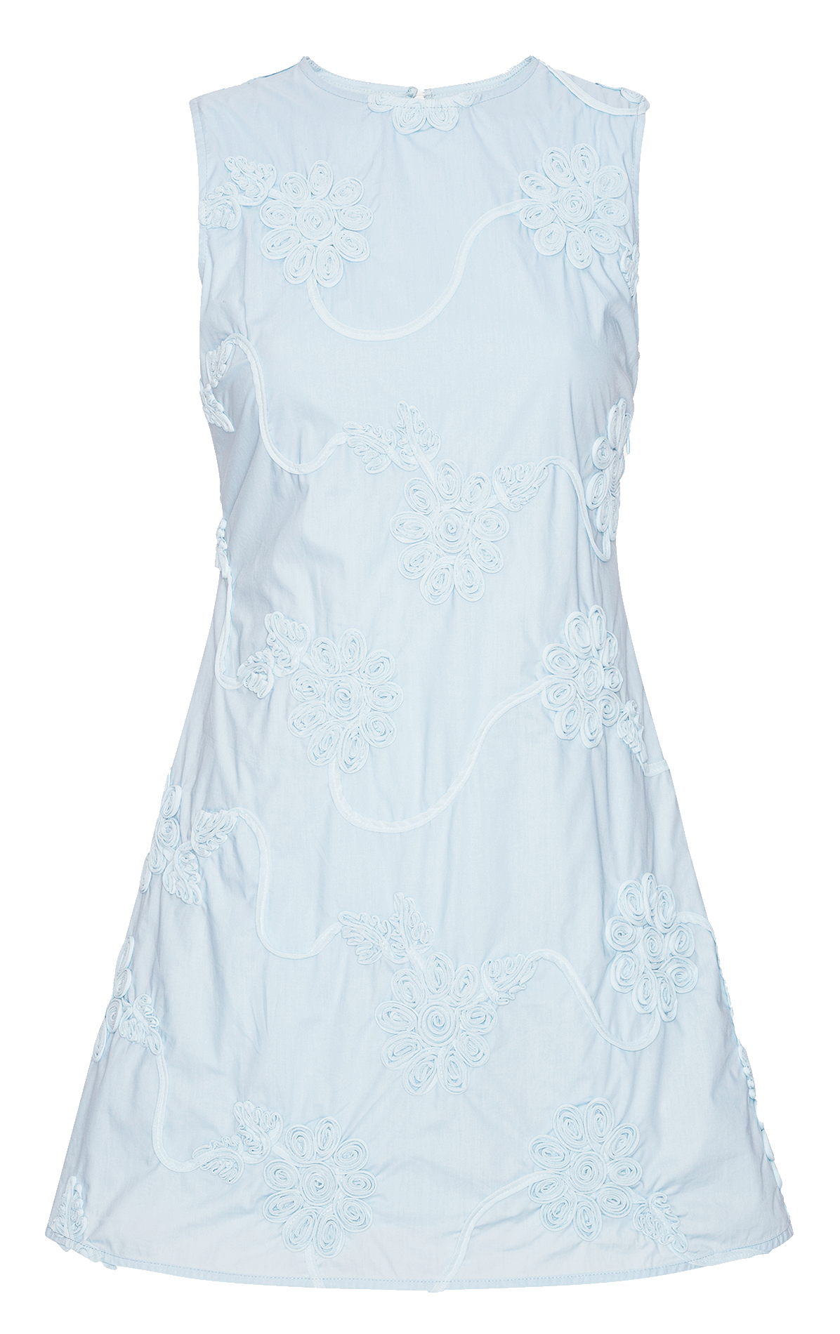 Robe courte cintrée à broderies ROTATE Bleu