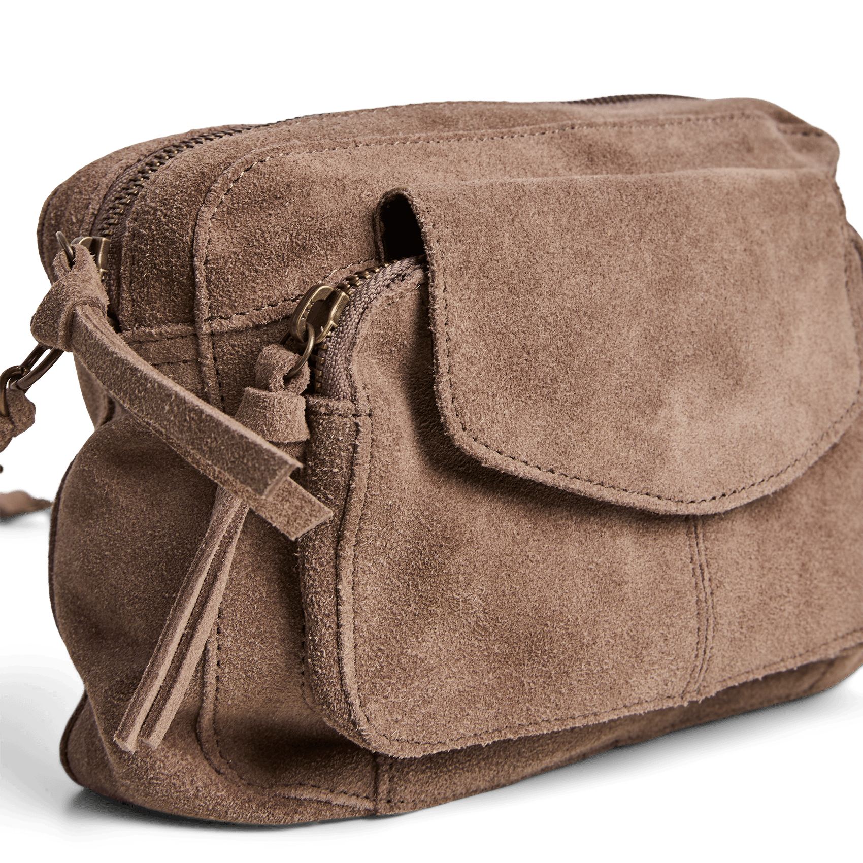 Leren schoudertas met slangenlook PIECES Grijs