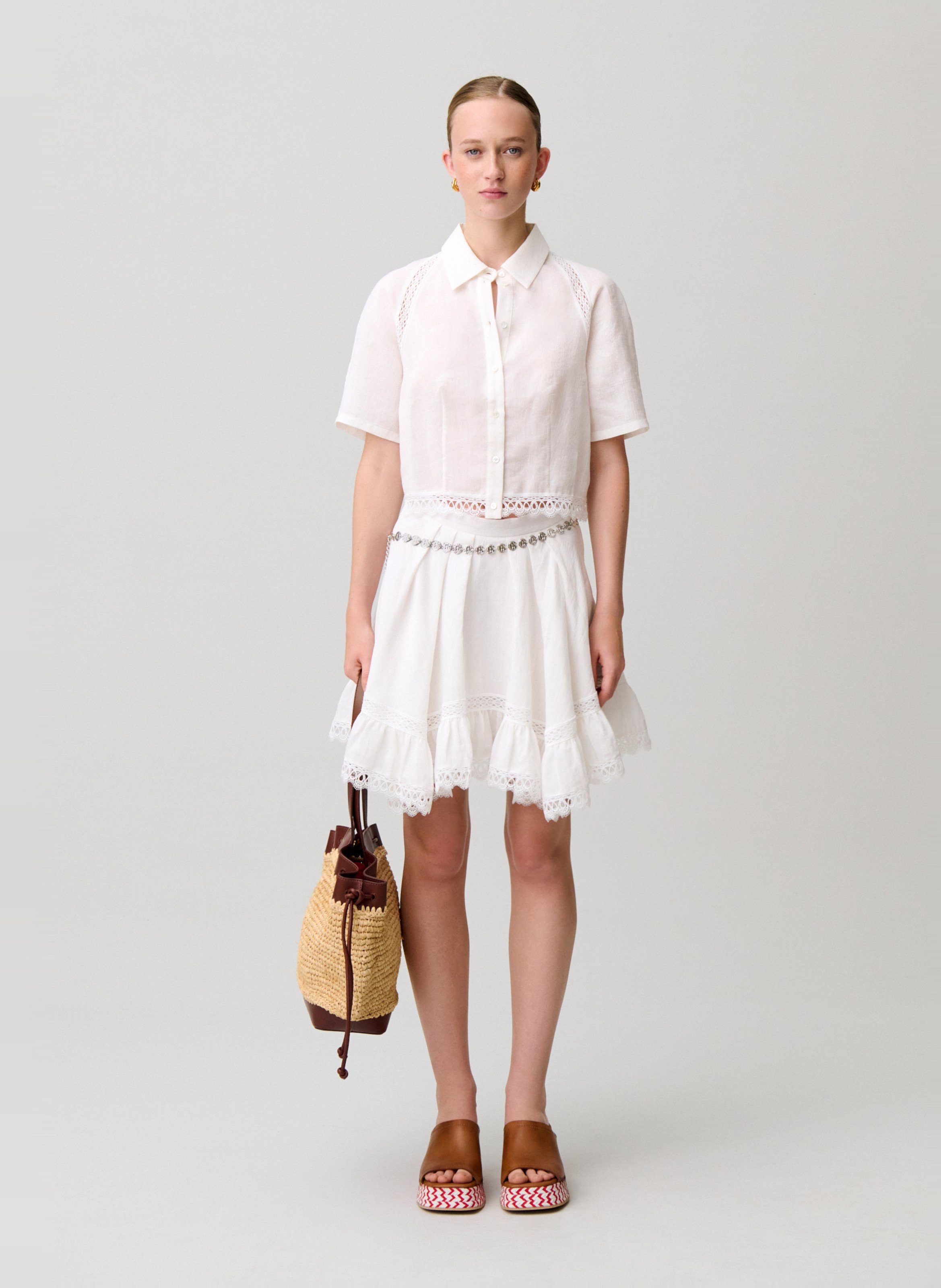 Chemise droite col classique CLAUDIE PIERLOT Beige