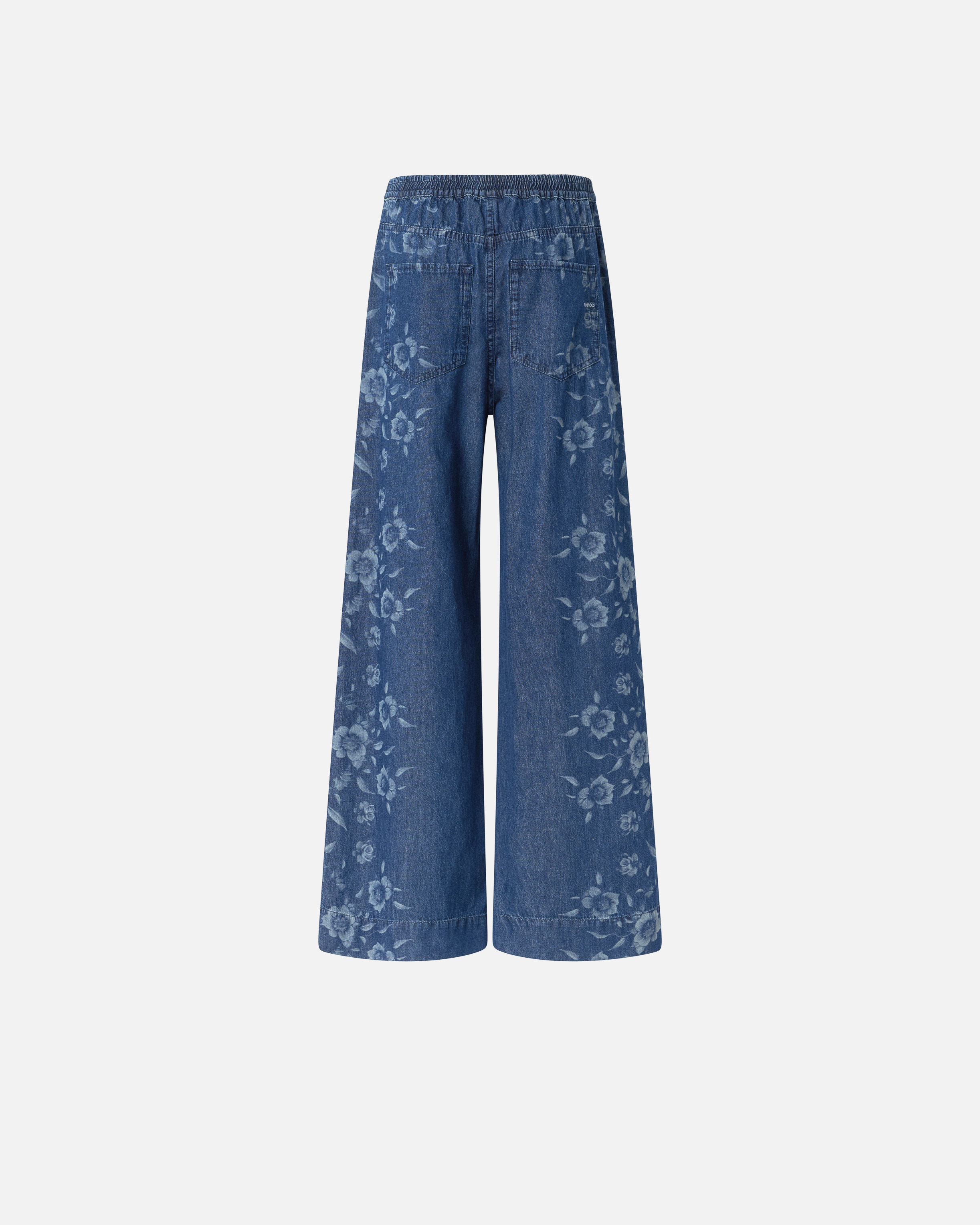Pantalon en denim floral PINKO Bleu