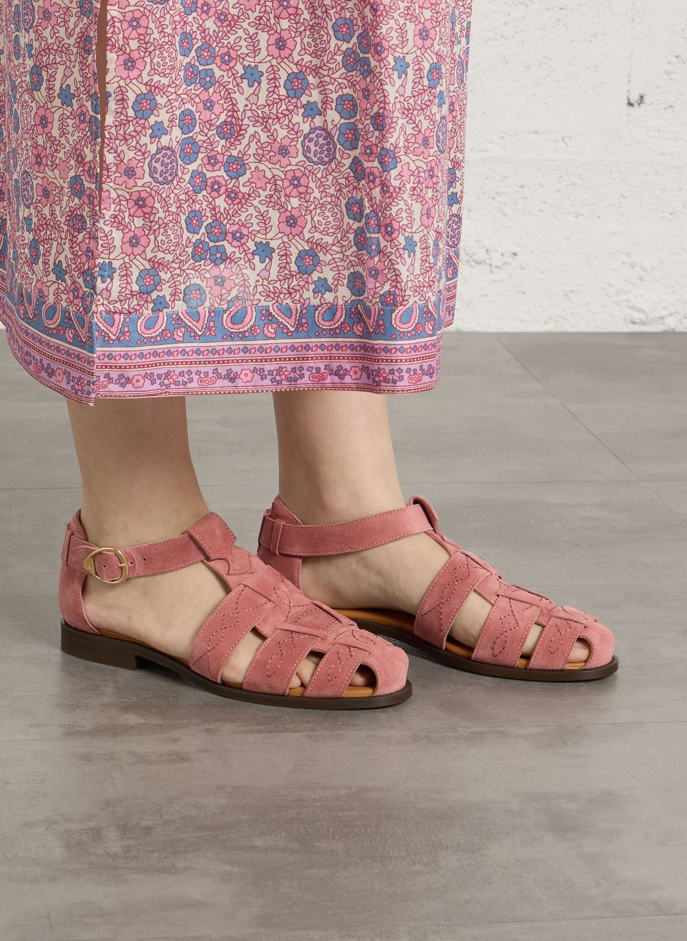 Méduse en cuir velours SOCQUE PARIS Rose