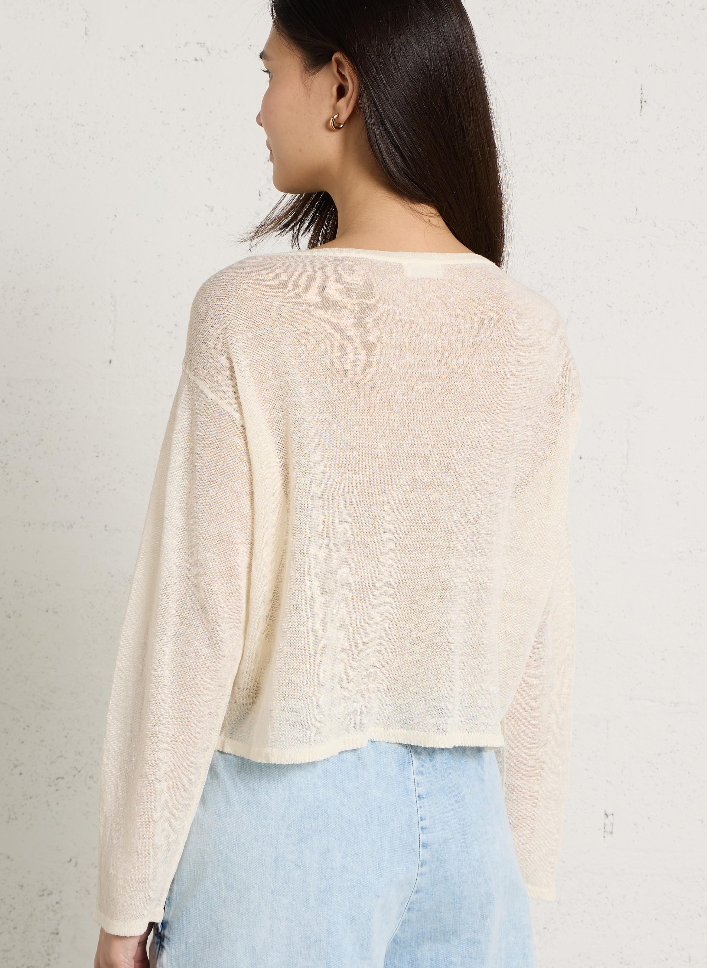 Cropped trui van linnen  AMERICAN VINTAGE Beige