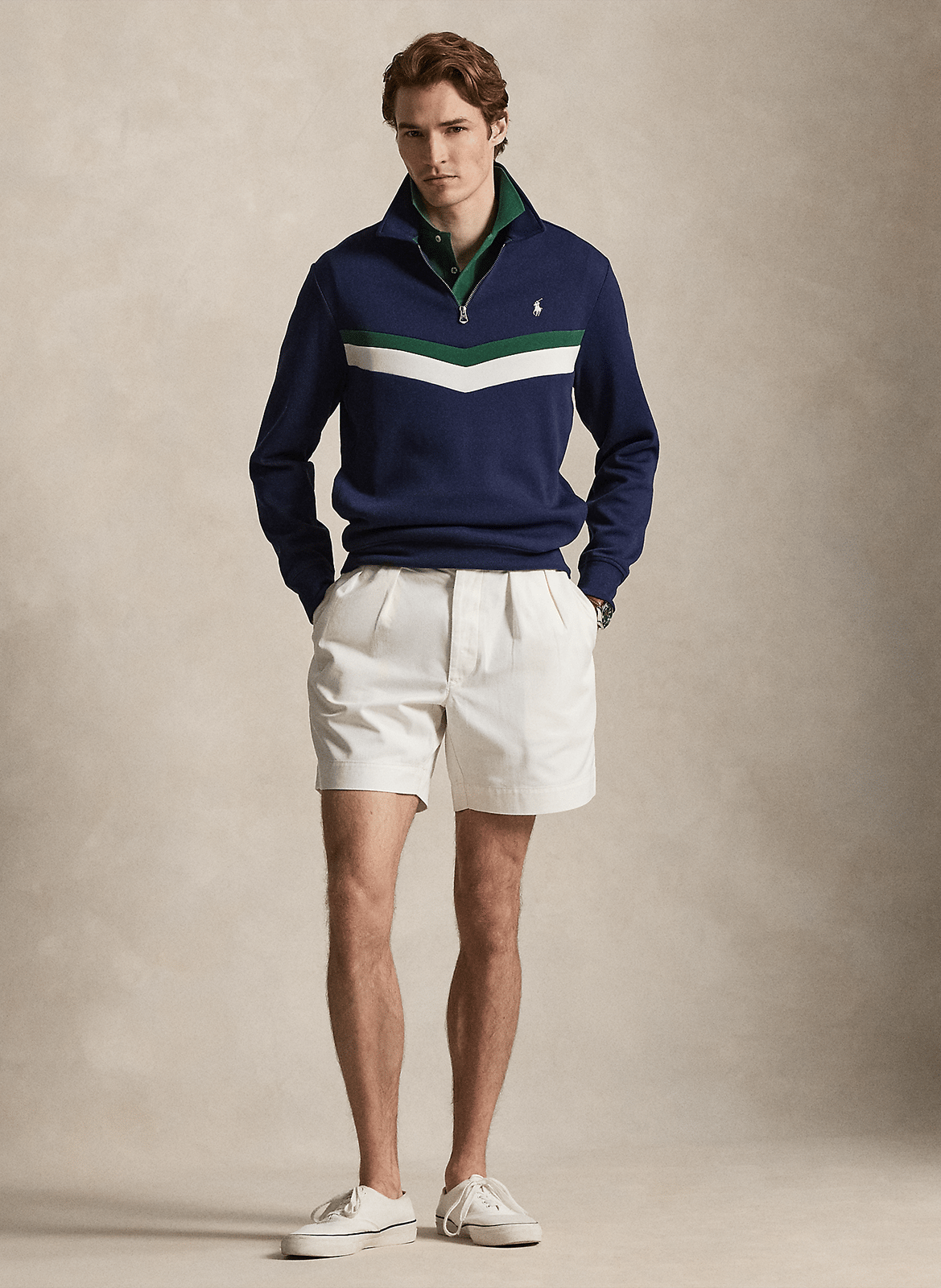 Straight fit sweatshirt with classic collar in blended cotton POLO RALPH LAUREN Blue