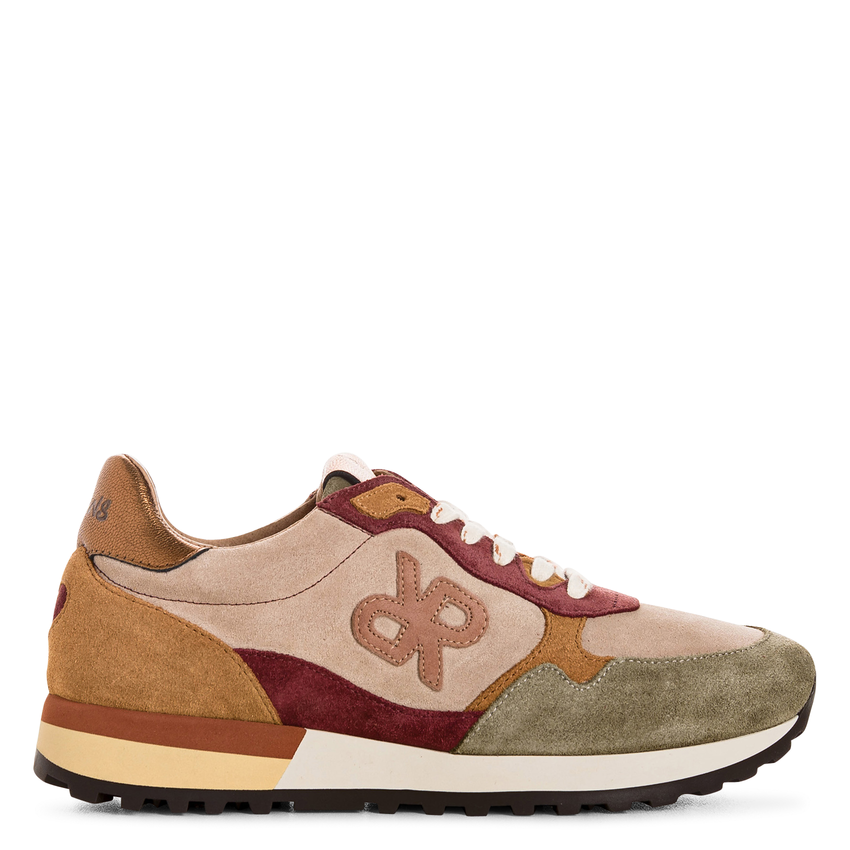 Multicoloured low-top leather trainers REQINS Brown
