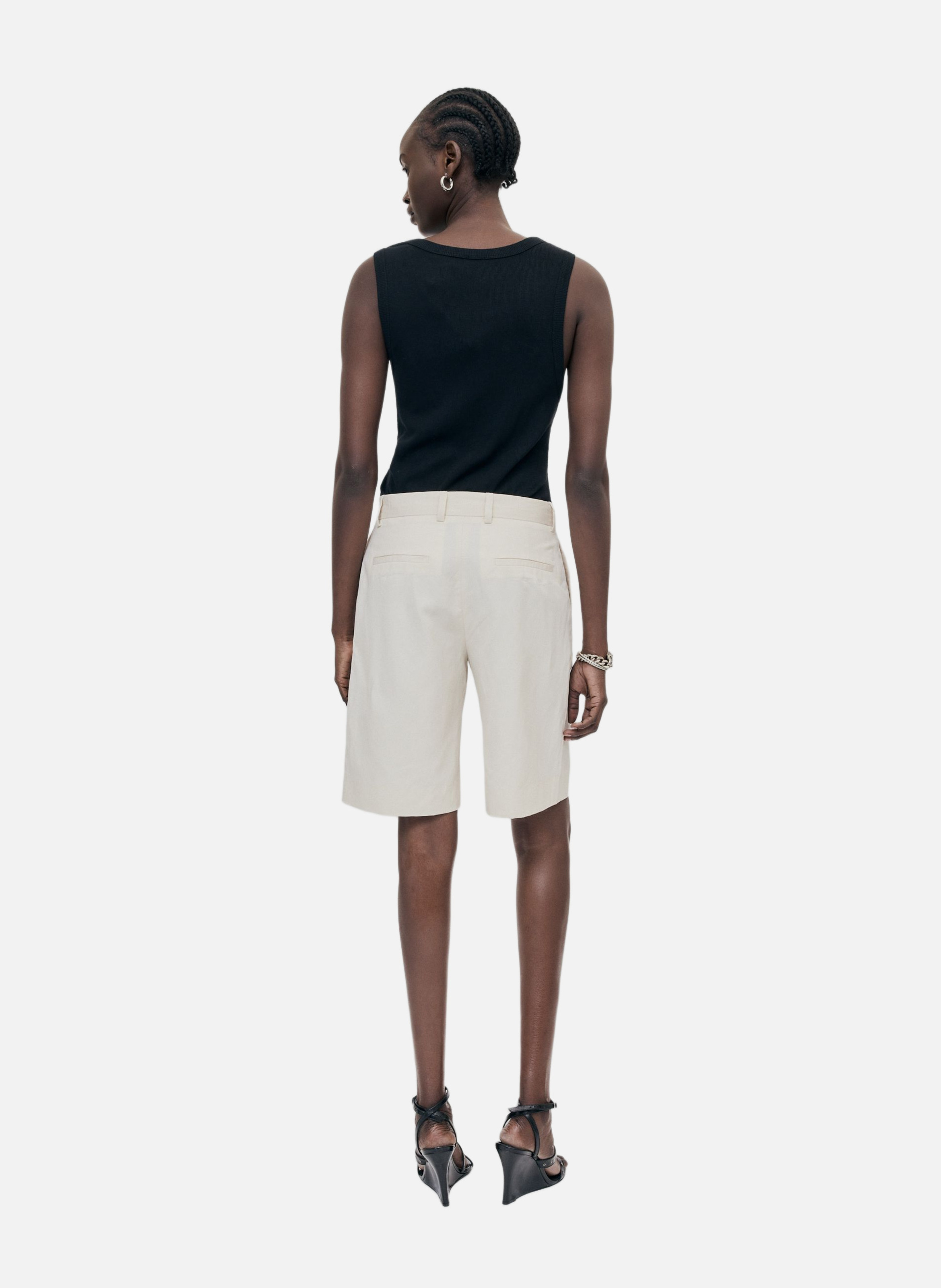 Linen and cotton Bermuda shorts THE KOOPLES Beige