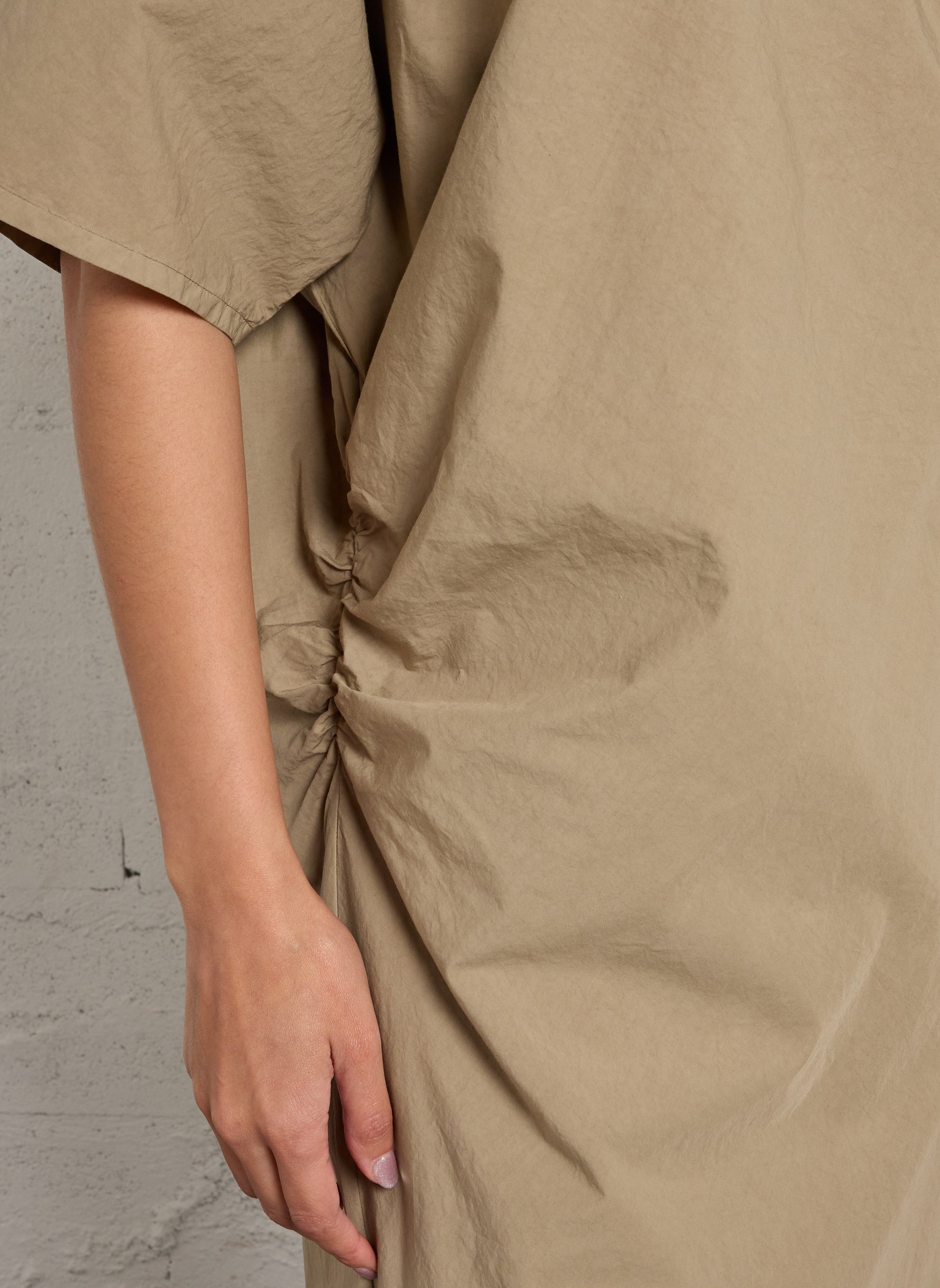 Robe asymétrique en popeline de coton MASSCOB Gris