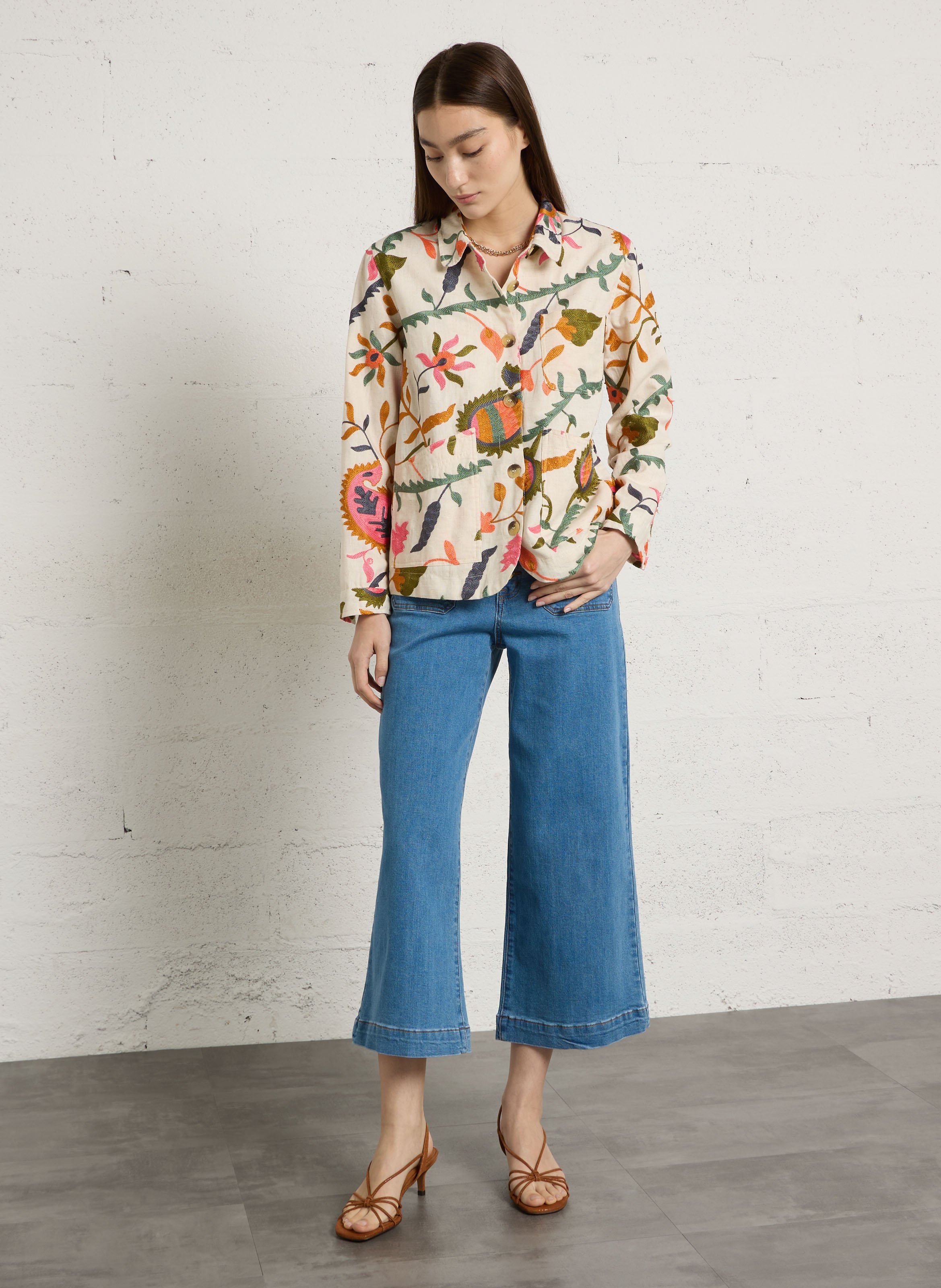 Cotton jacket with classic collar LA PETITE ETOILE Multicolored