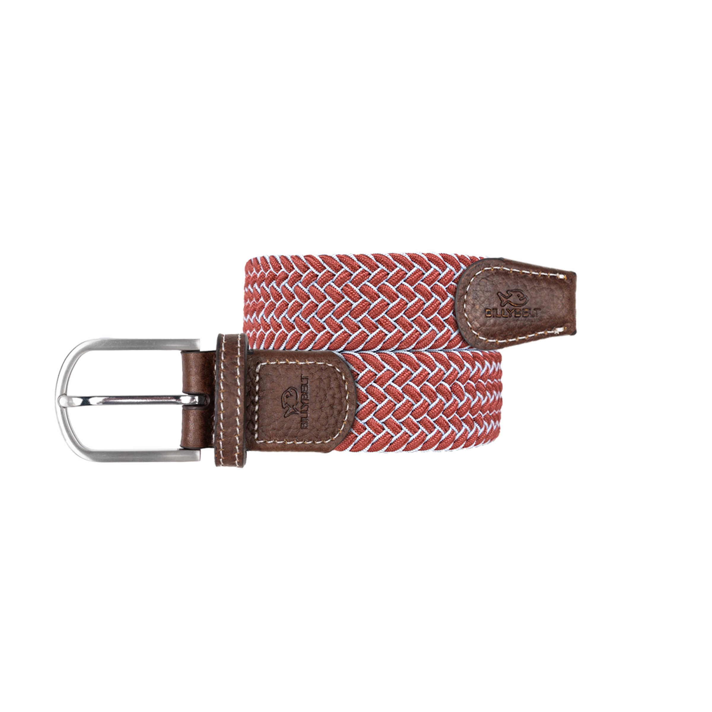 Multicolored braided elastic belt BILLYBELT Red