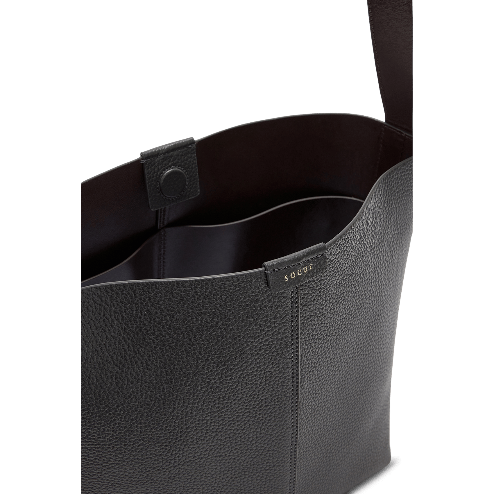 Sac porté épaule en cuir SOEUR Grau