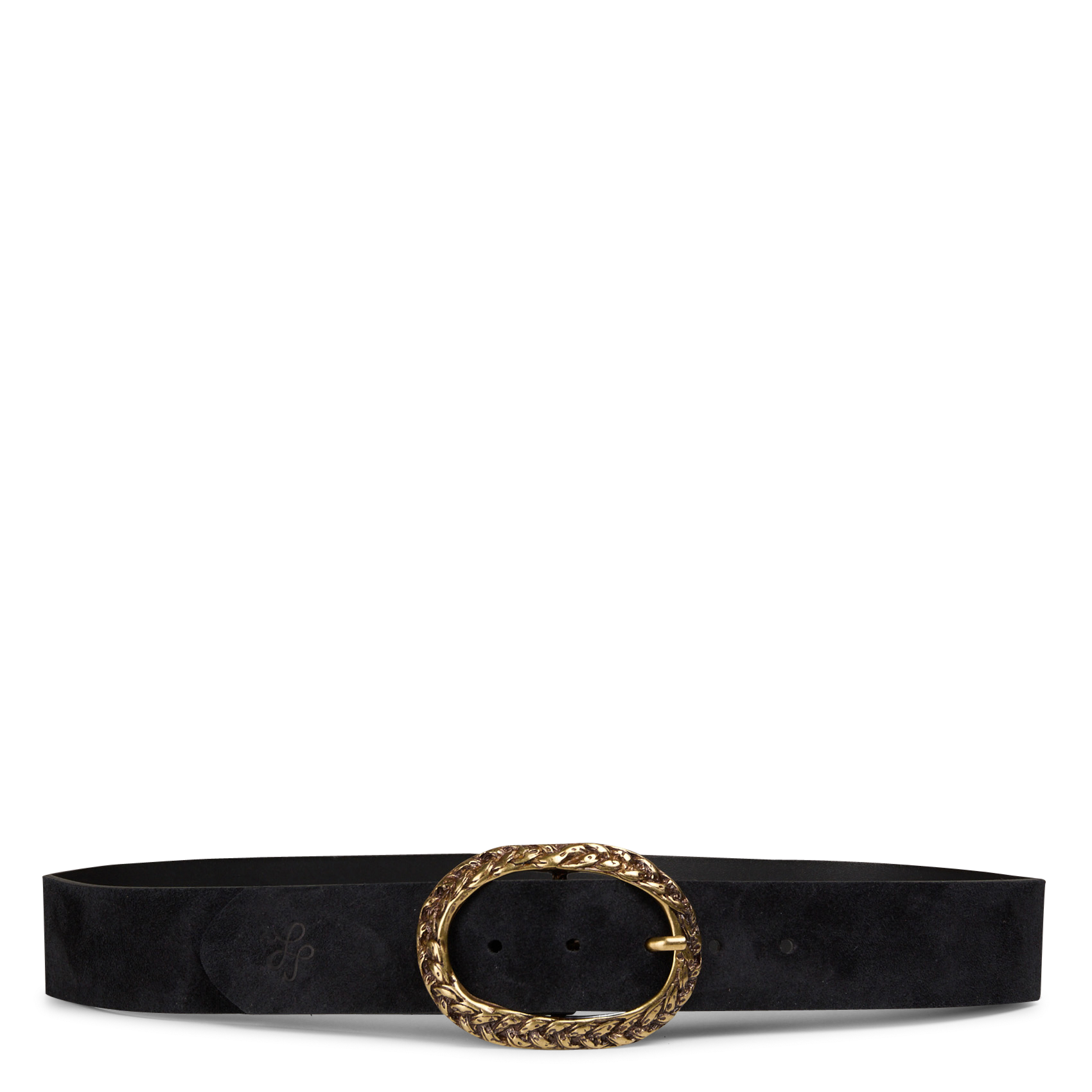 Ceinture à boucle ovale en cuir  LA FEE MARABOUTEE Noir