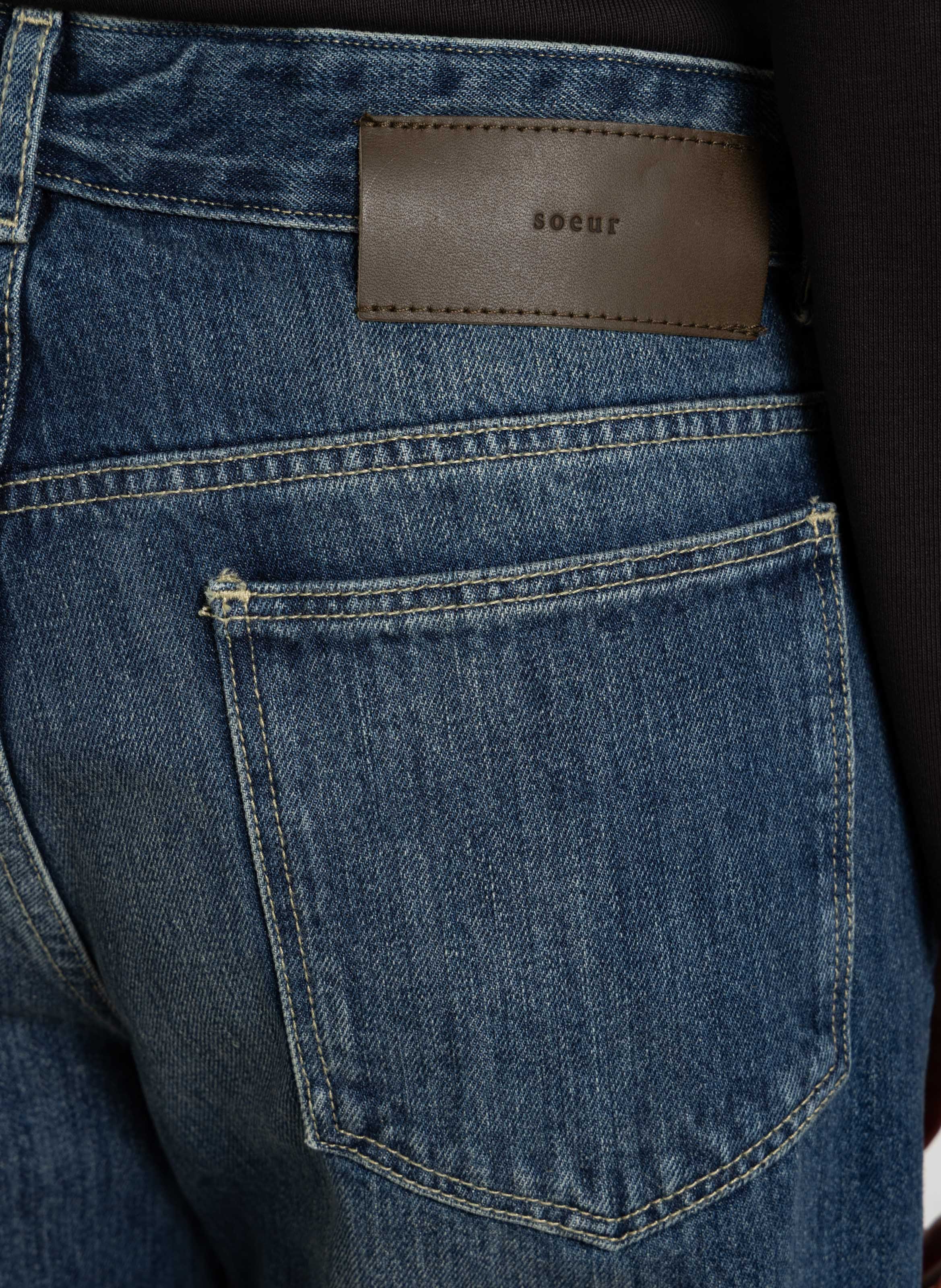 Straight-fit jeans van biologisch katoen SOEUR Blauw