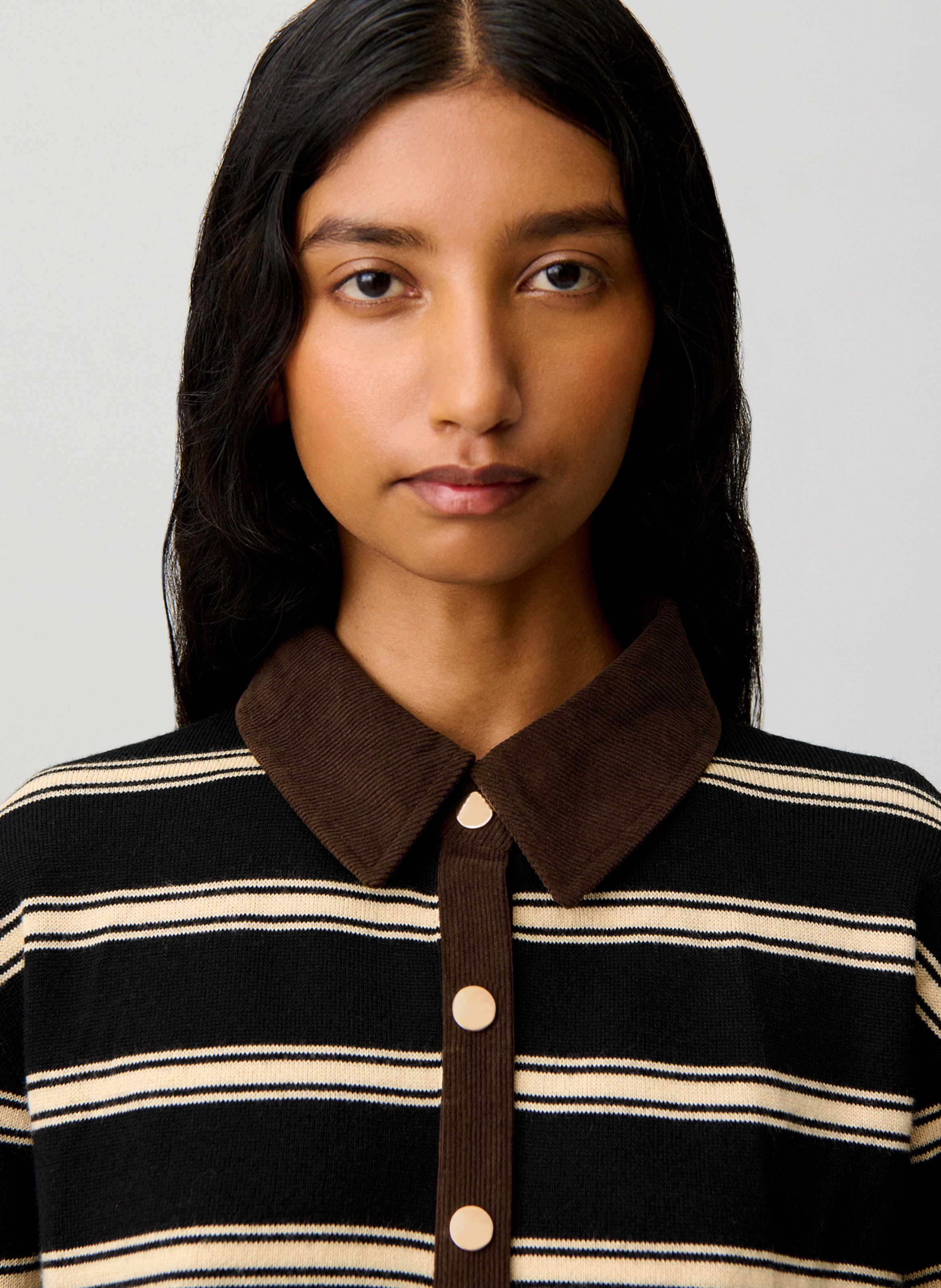 Cardigan col classique à rayures | Noir CLAUDIE PIERLOT Femme