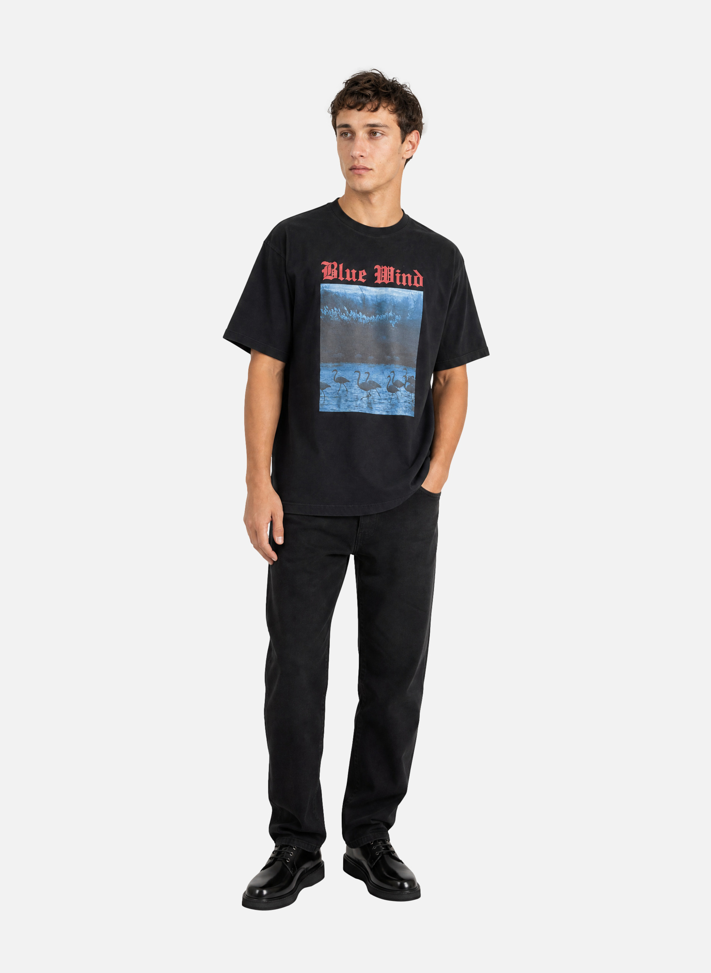 T-shirt with black blue wind screen printing THE KOOPLES Black