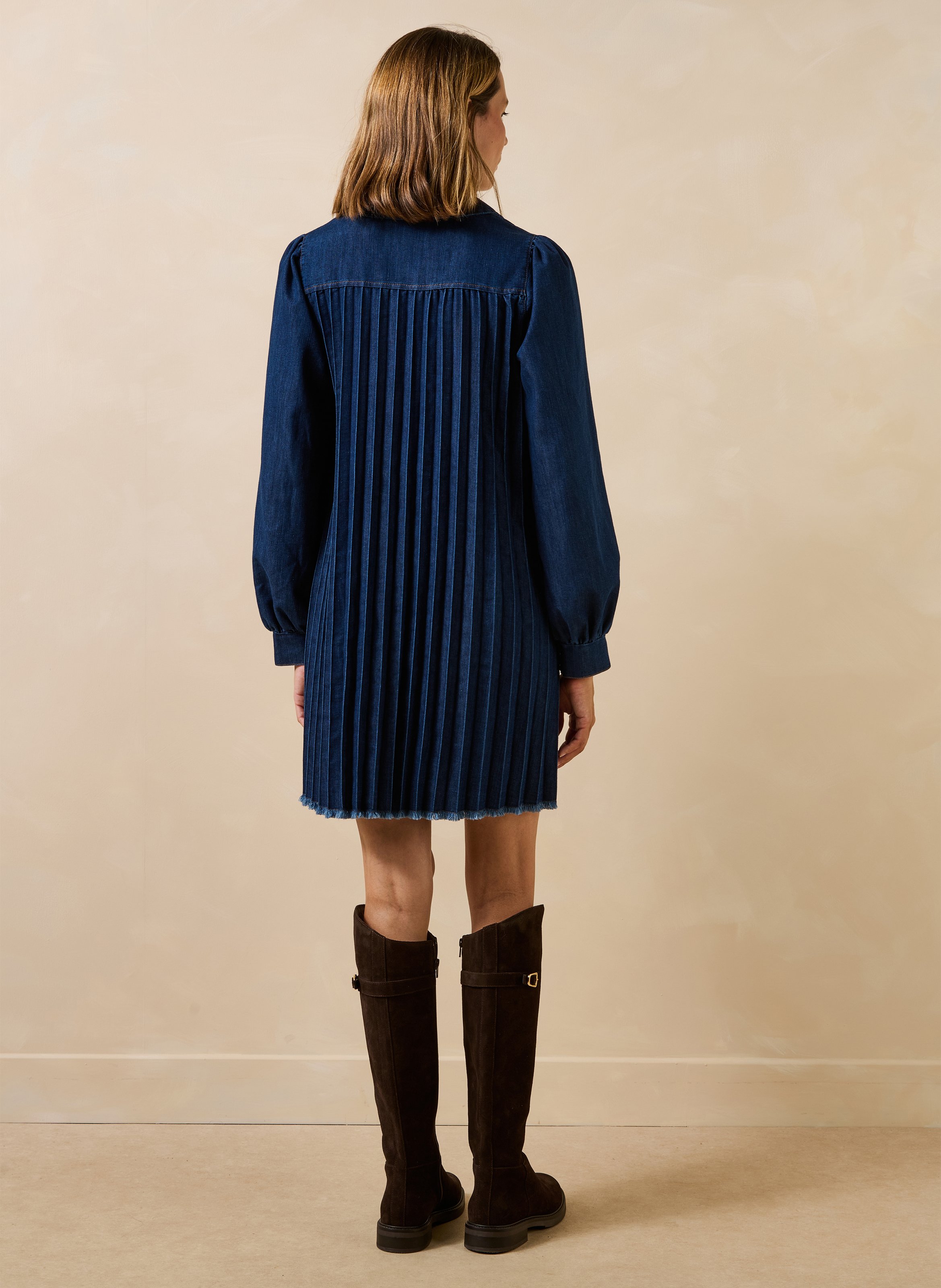 Cotton-blend T-shirt dress LA FEE MARABOUTEE Blue