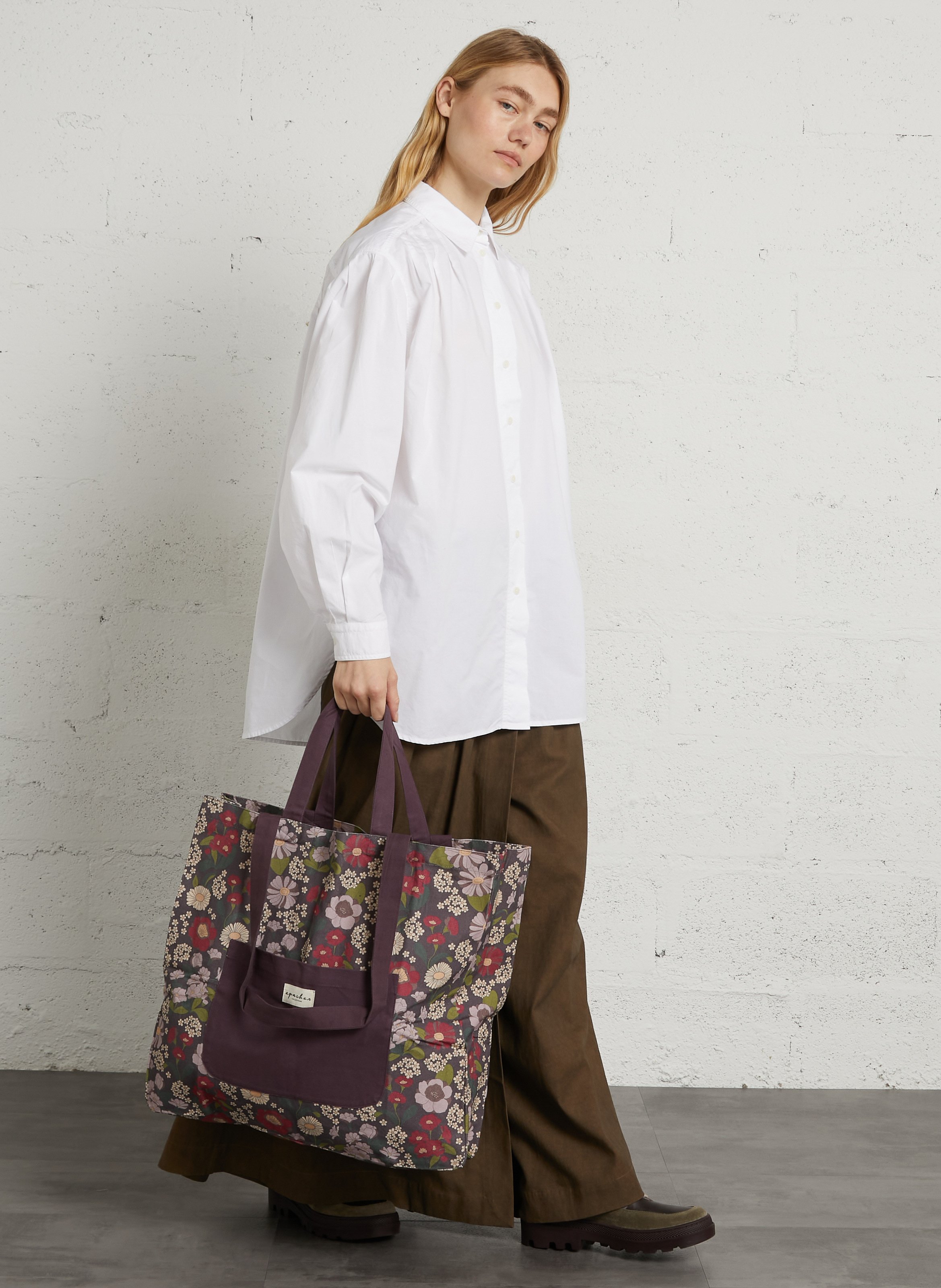 Katoenen shopper met print APACHES COLLECTIONS Veelkleurig