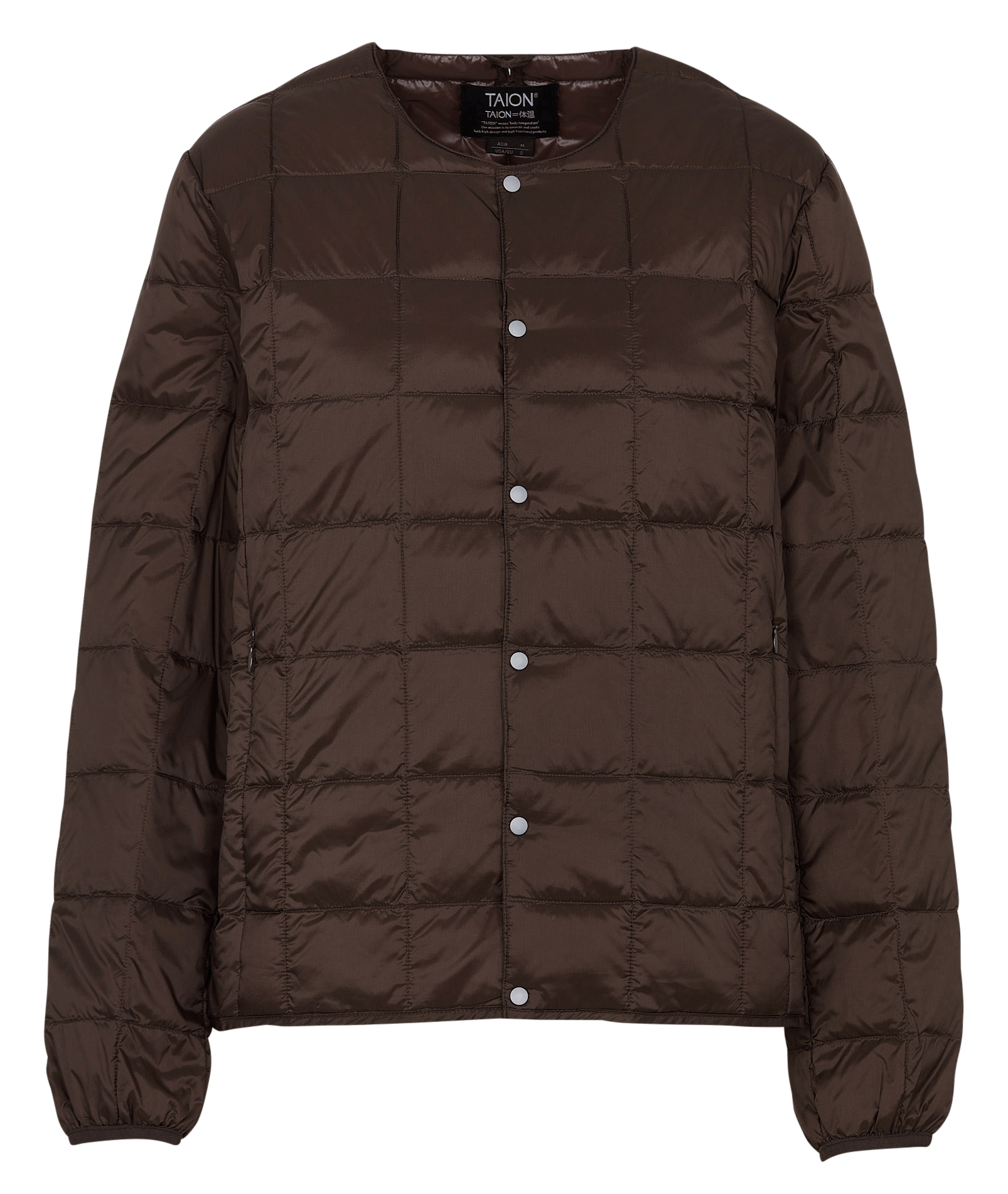 Quilted round-neck jacket TAION Brown
