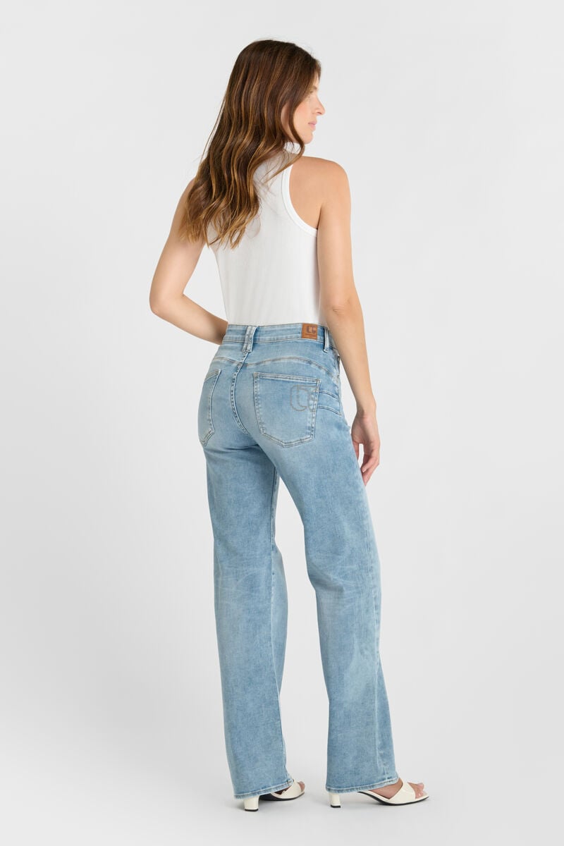 High-waisted loose-fit zip jeans LE TEMPS DES CERISES Blue