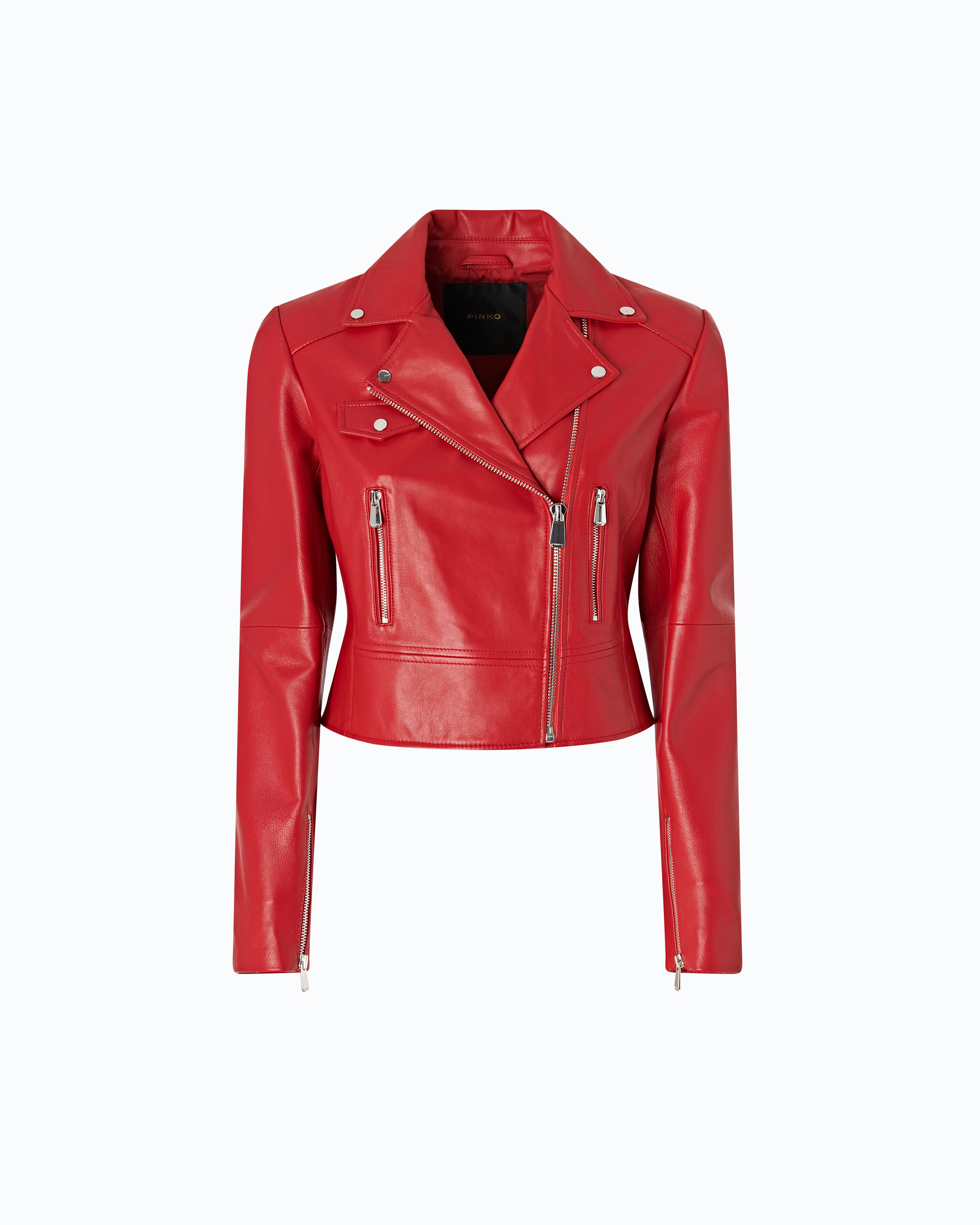Nappa leather biker jacket PINKO Red