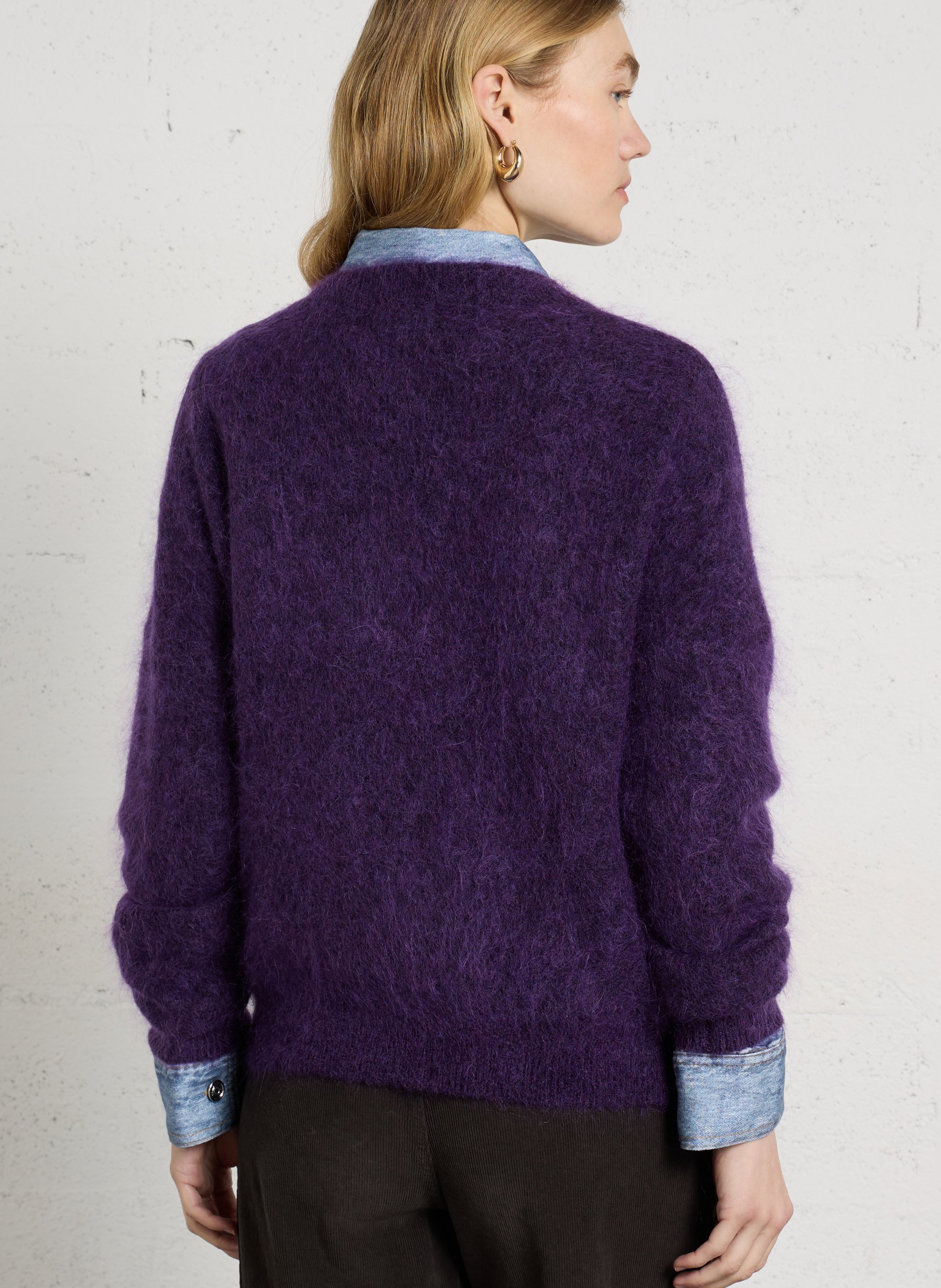 Oversized wool-blend sweater MAISON 123 Purple
