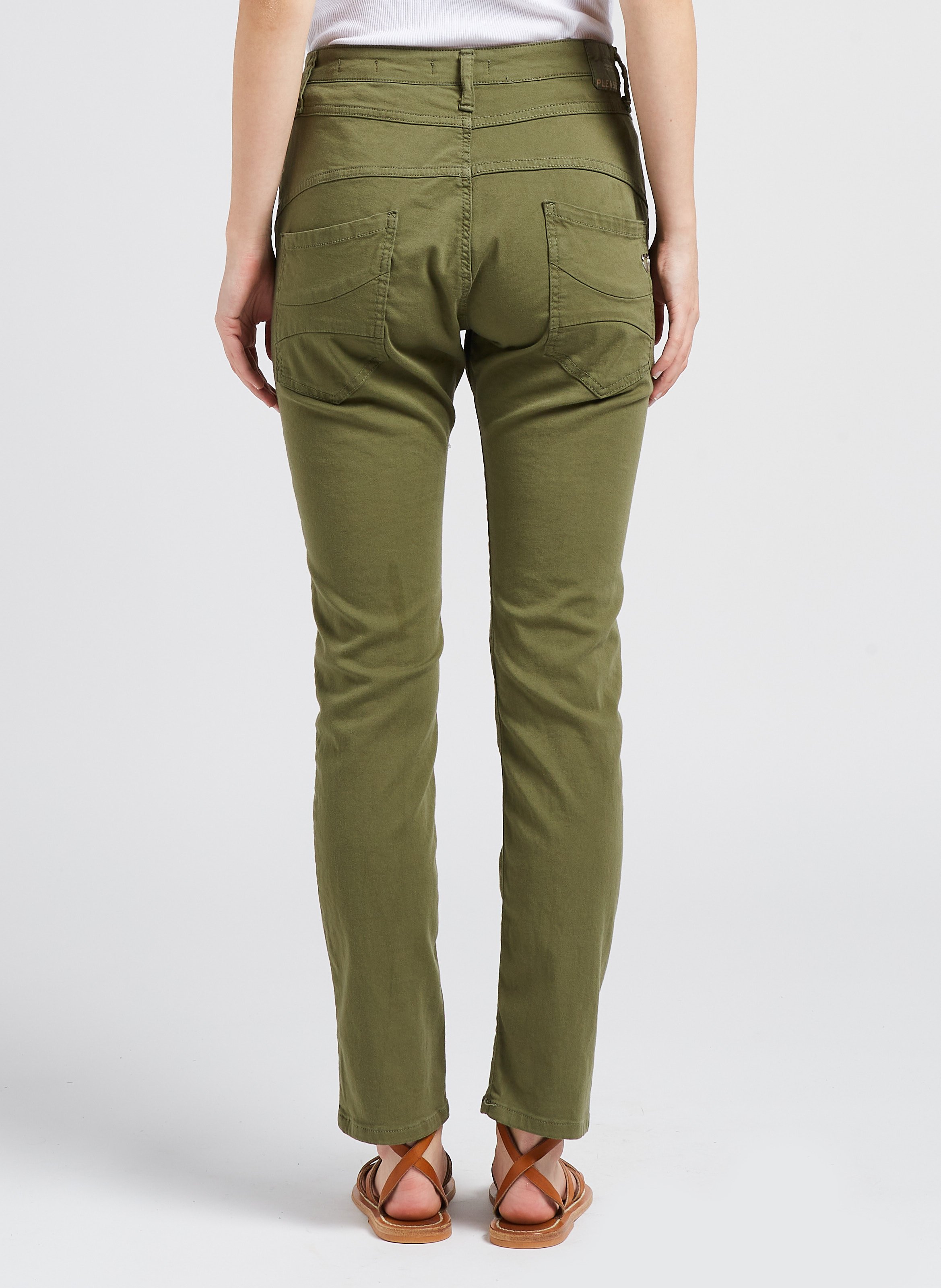 Slim-Fit-Hose aus Baumwoll-Mix PLEASE Khaki