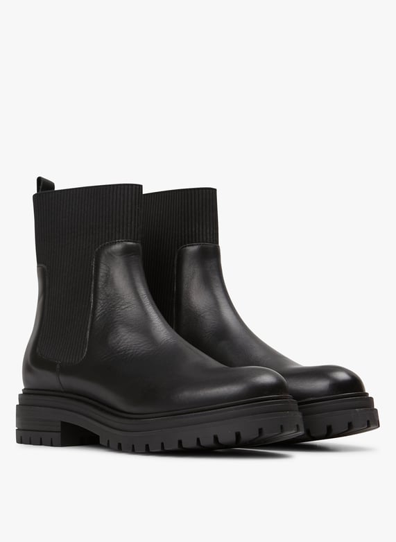 Bottines En Cuir Melange Anika Noir Mellow Yellow Femme 16 38 382 0708 NOIR NOIR Place des Tendances