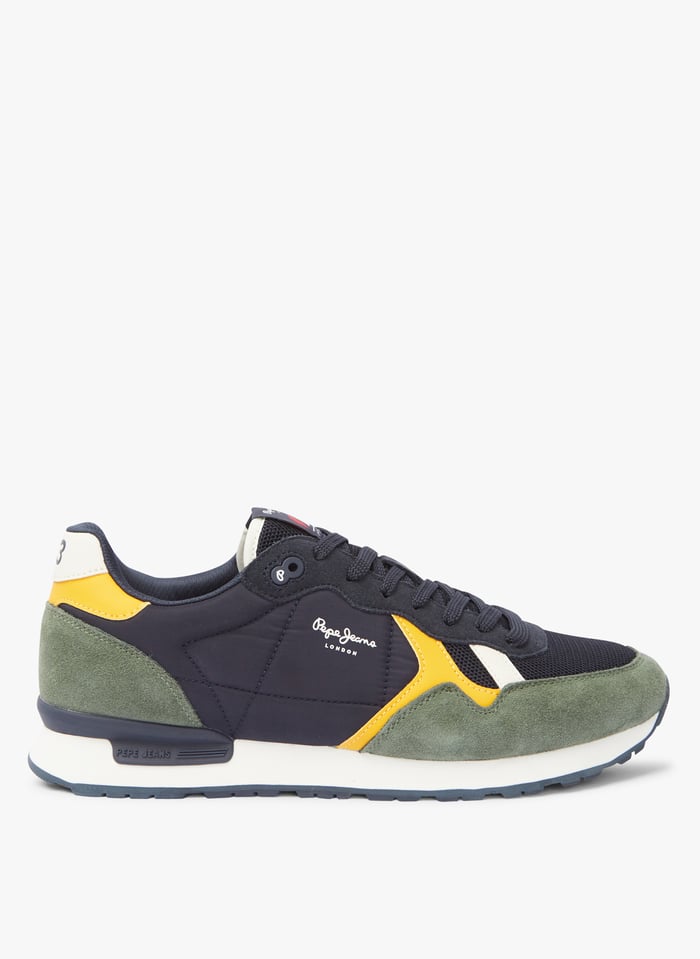 Blue Low top round toe trainers