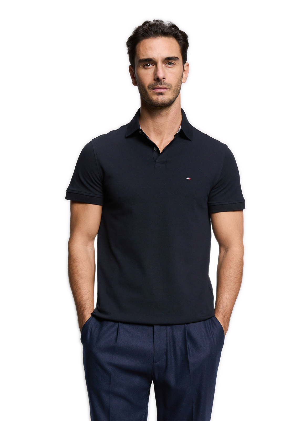 Polo regular-fit en coton biologique mélangé TOMMY HILFIGER