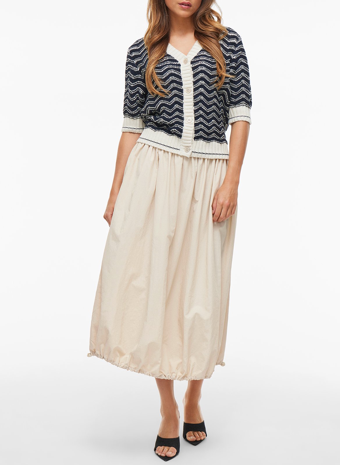 Balloon midi skirt VILA Beige