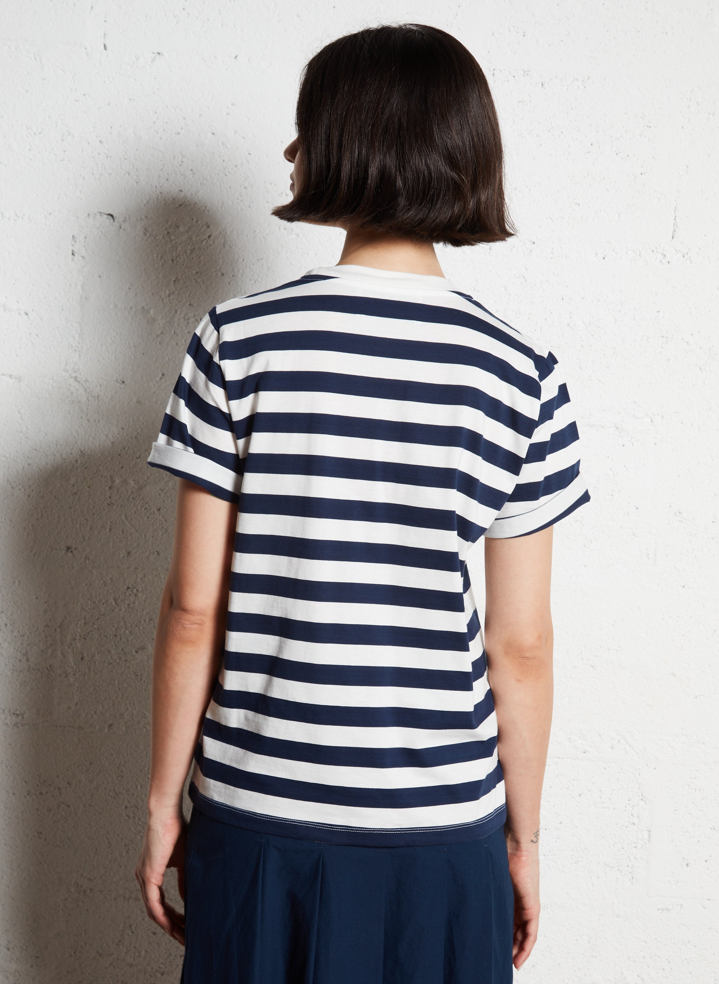 Tee-shirt oversize en coton rayé THE TINY BIG SISTER Bleu