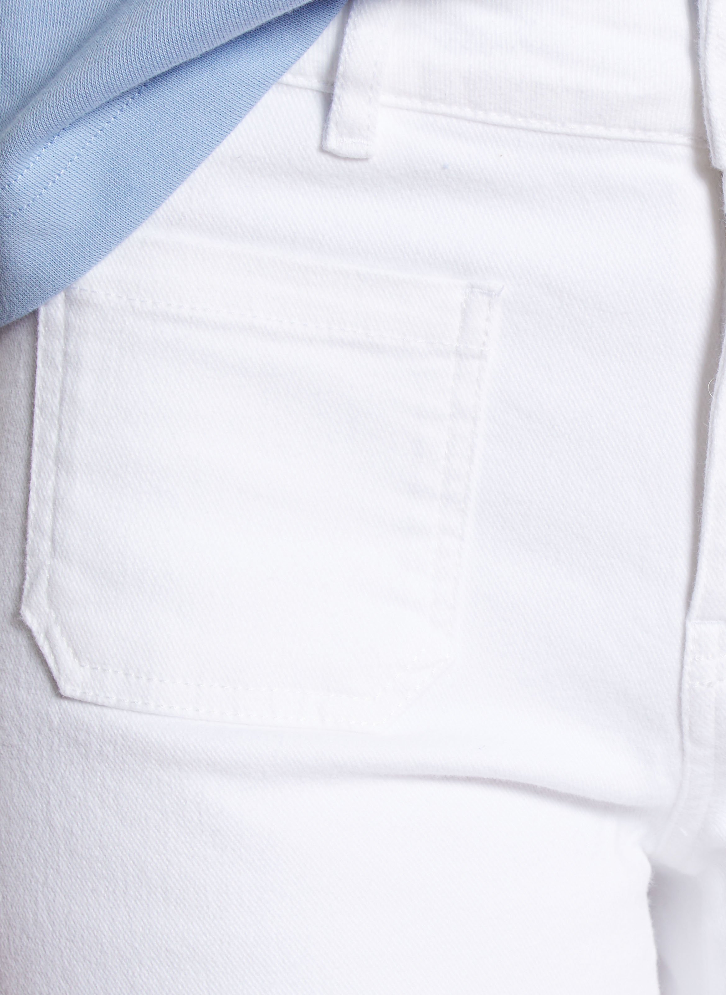 Jean cropped en denim de coton MAISON 123 Blanc