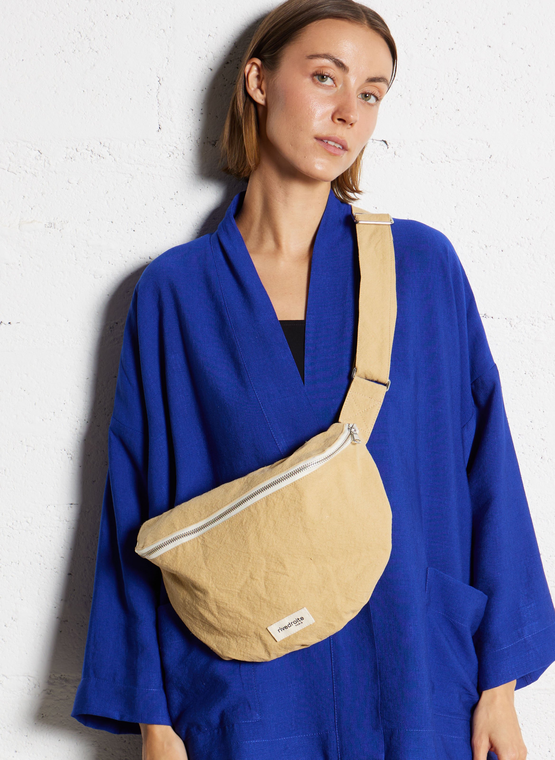 Denim waist bag RIVEDROITE PARIS Beige