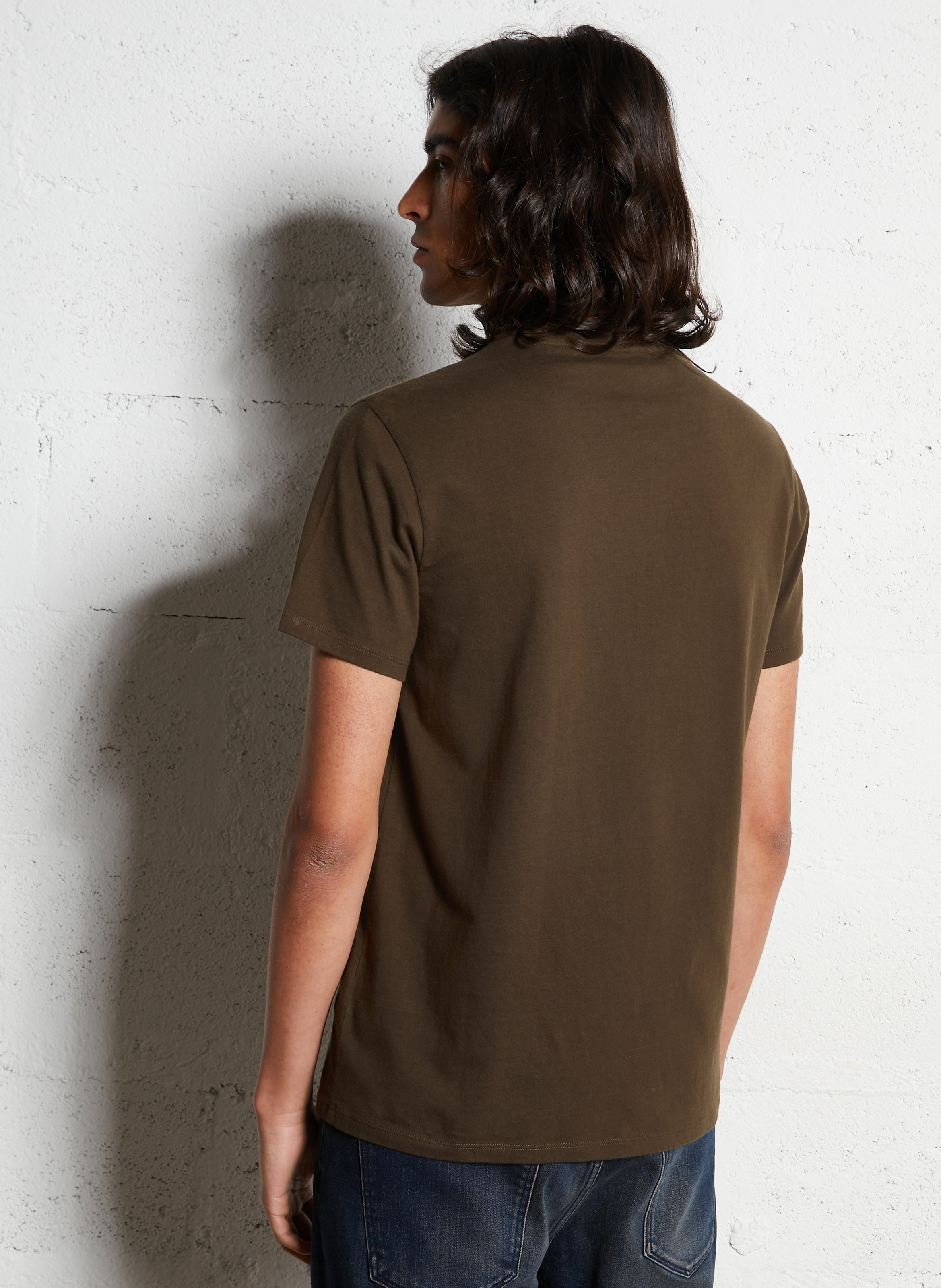 Gerade geschnittenes Rundhals-T-Shirt aus Baumwolle IKKS Khaki