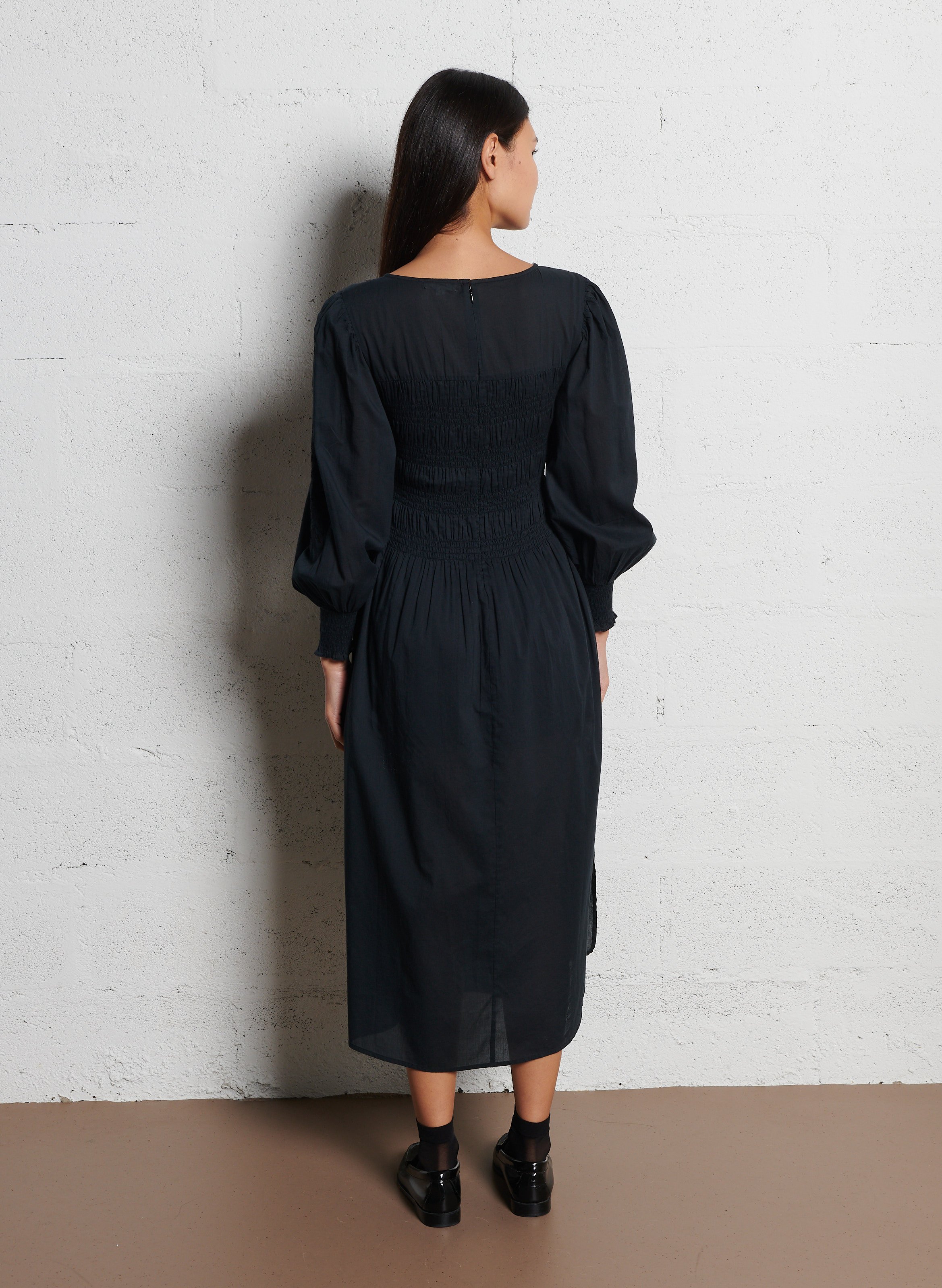 Cotton midi dress LOUISE MISHA Black