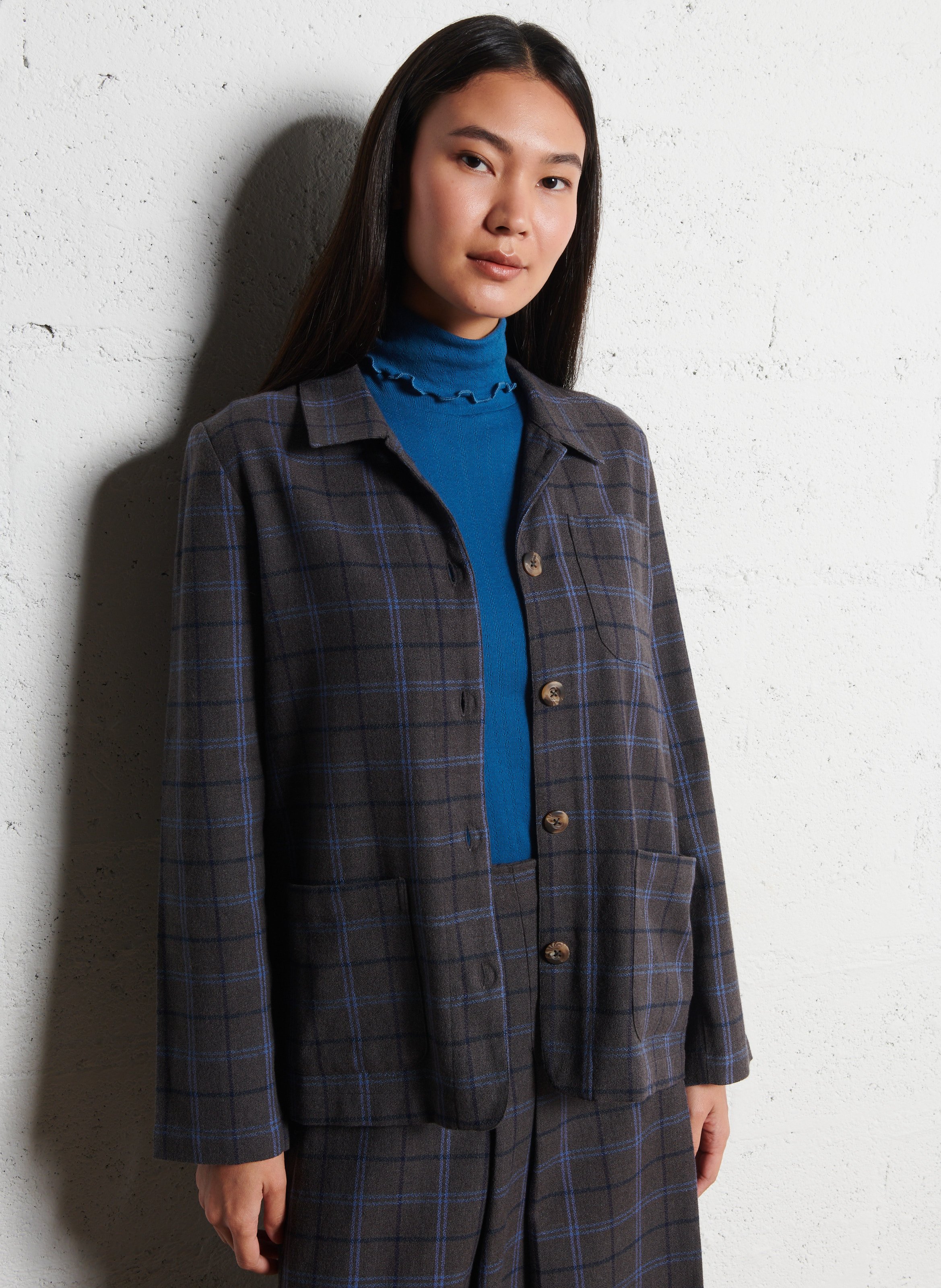 Plaid shirt jacket with pockets NICE THINGS