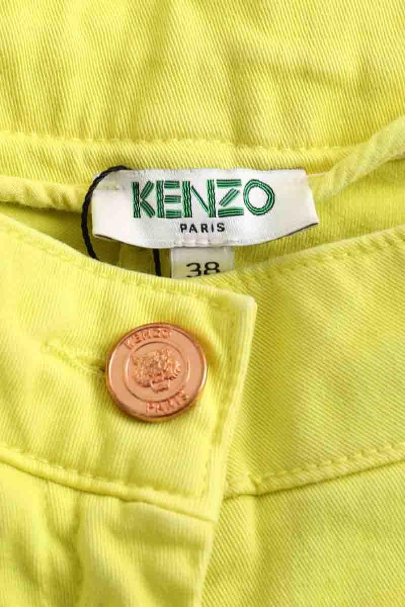 Cotton straight jeans KENZO - SECONDE MAIN Yellow